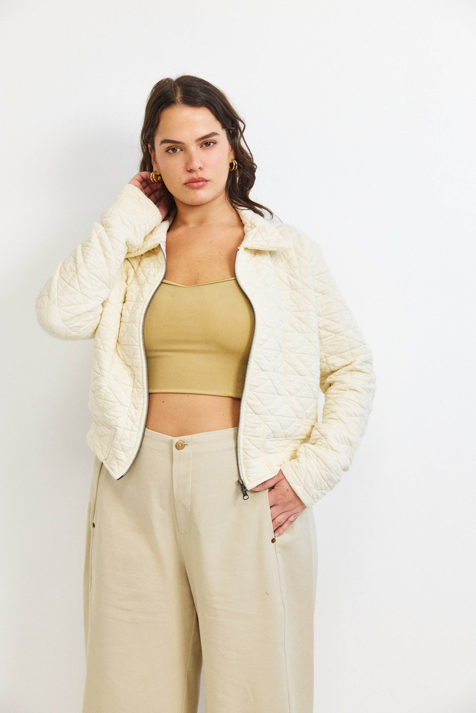 ג'קט קנדי קצר קרם