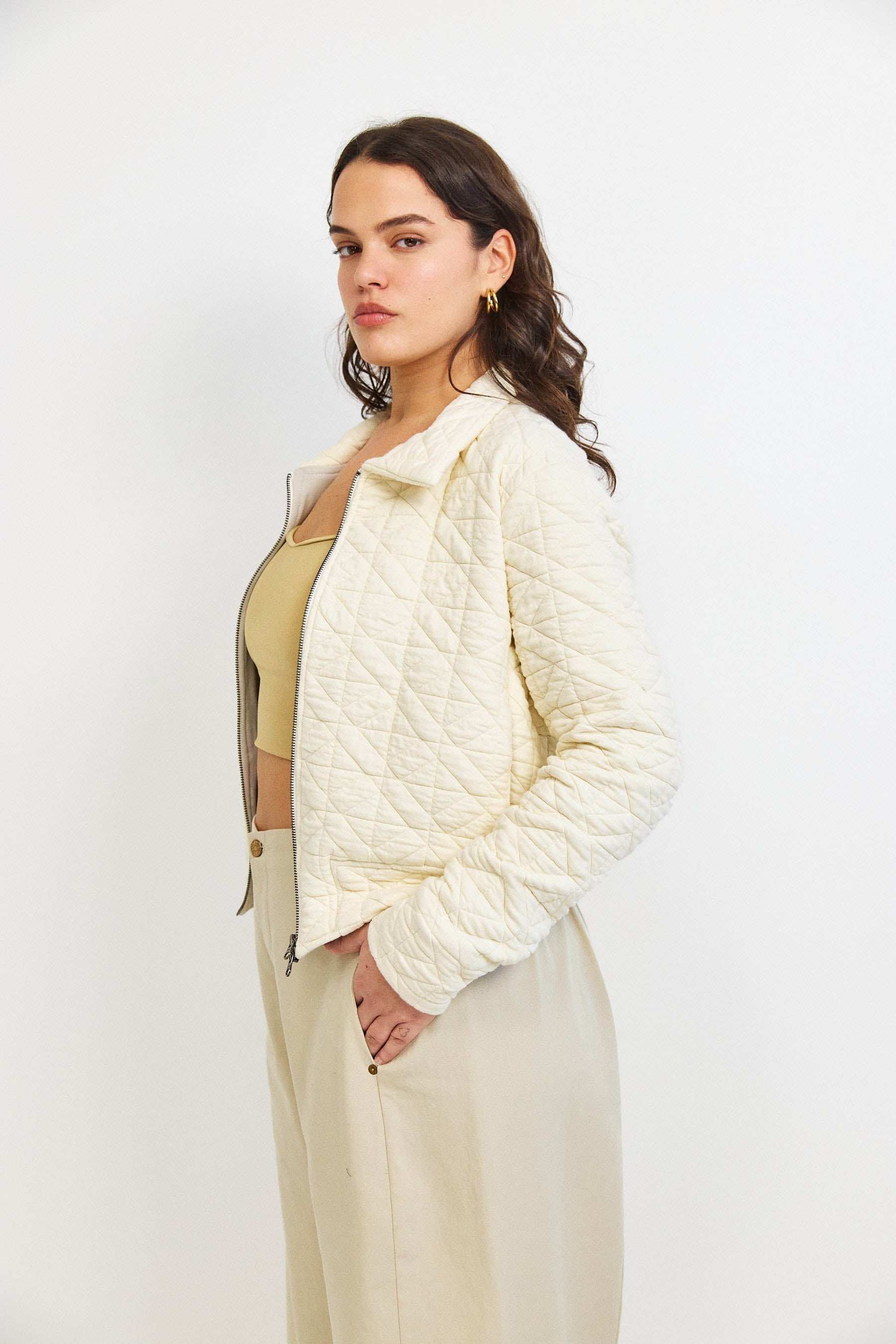 ג'קט קנדי קצר קרם