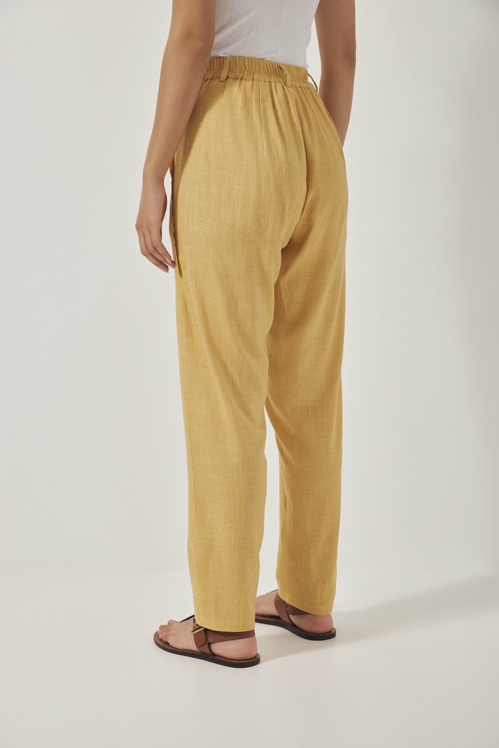 מכנסי מקס פשתן חמאה