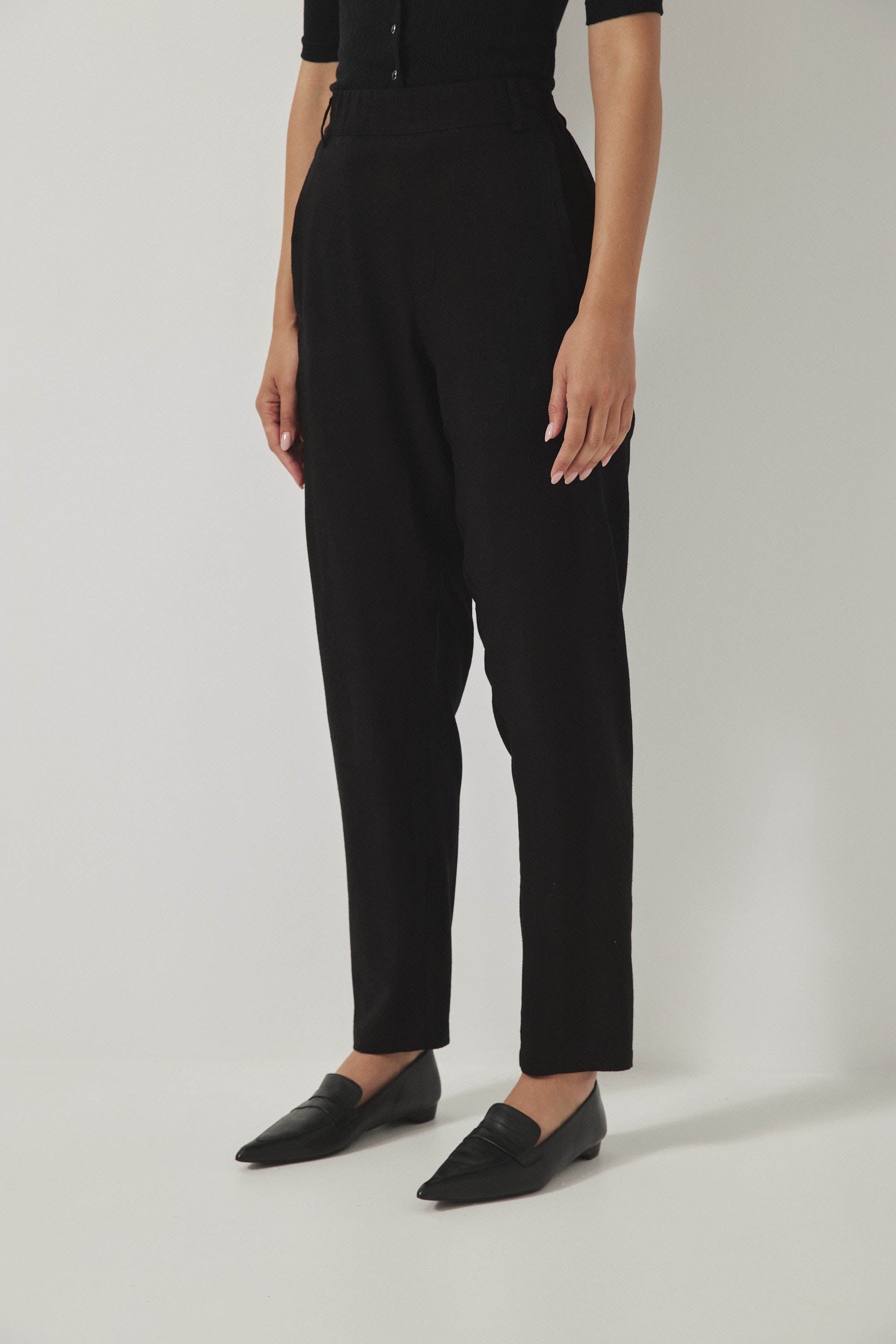 מכנסי מקס פשתן שחור