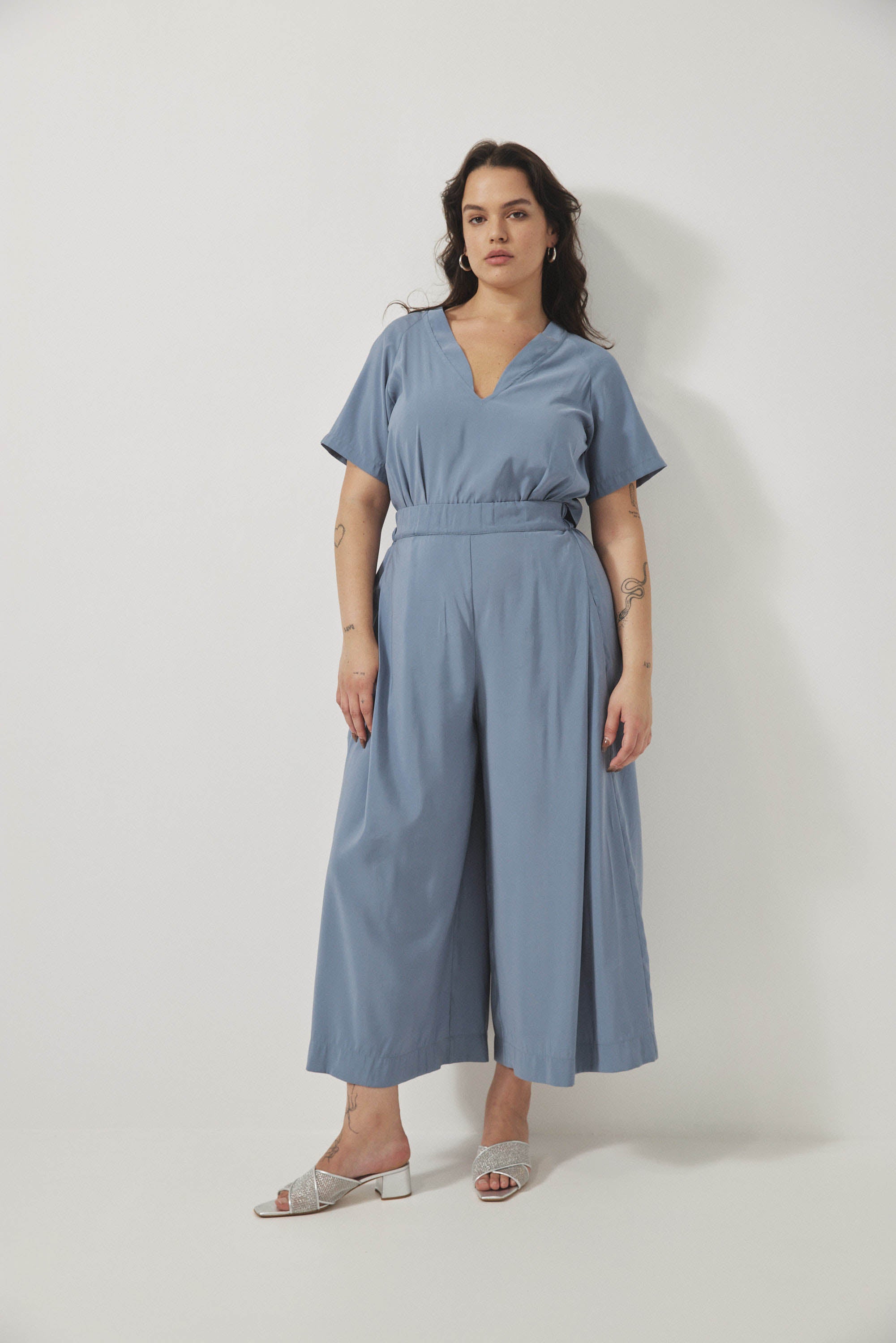 אוברול רית׳ם שרוול קצר תכלת