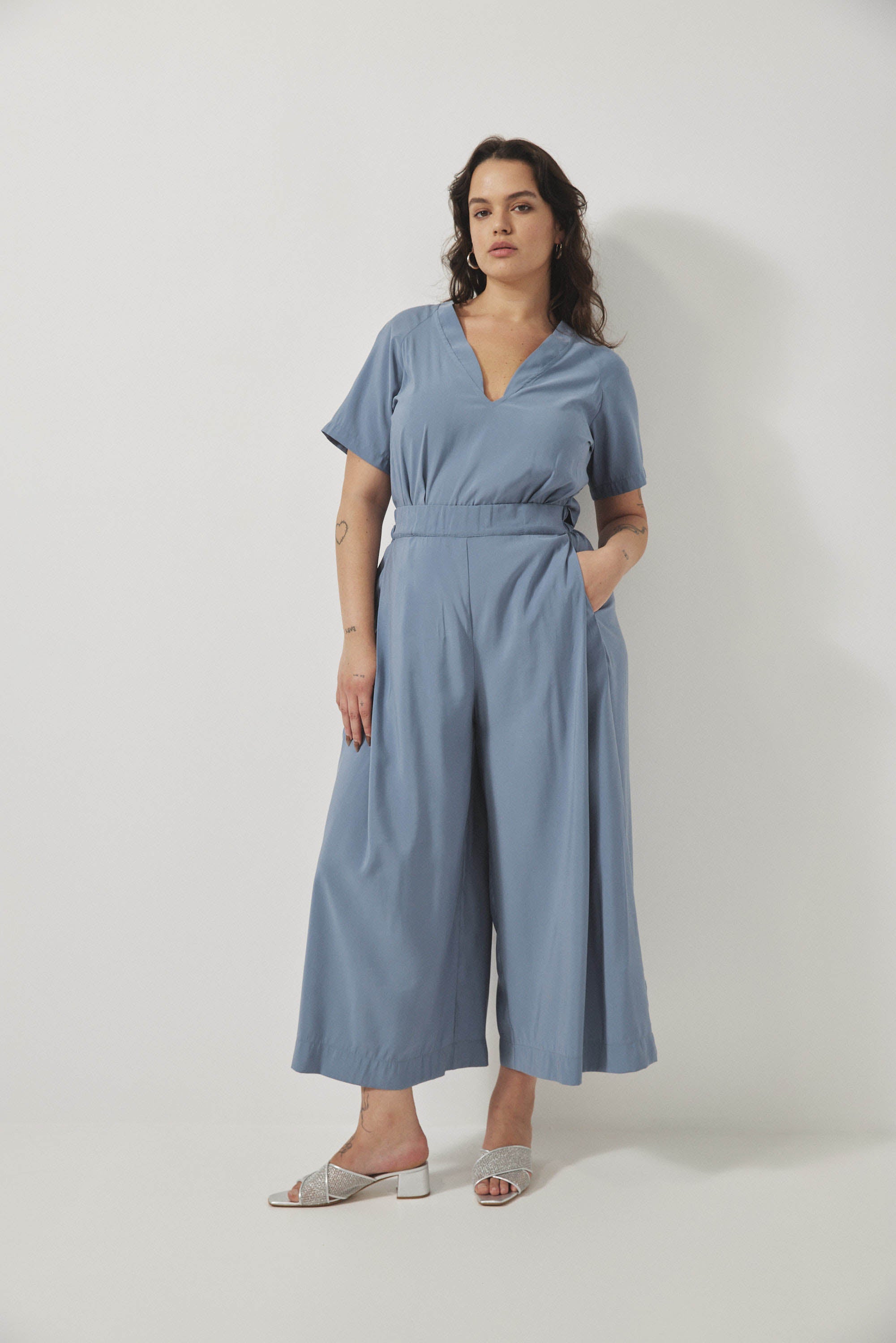 אוברול רית׳ם שרוול קצר תכלת