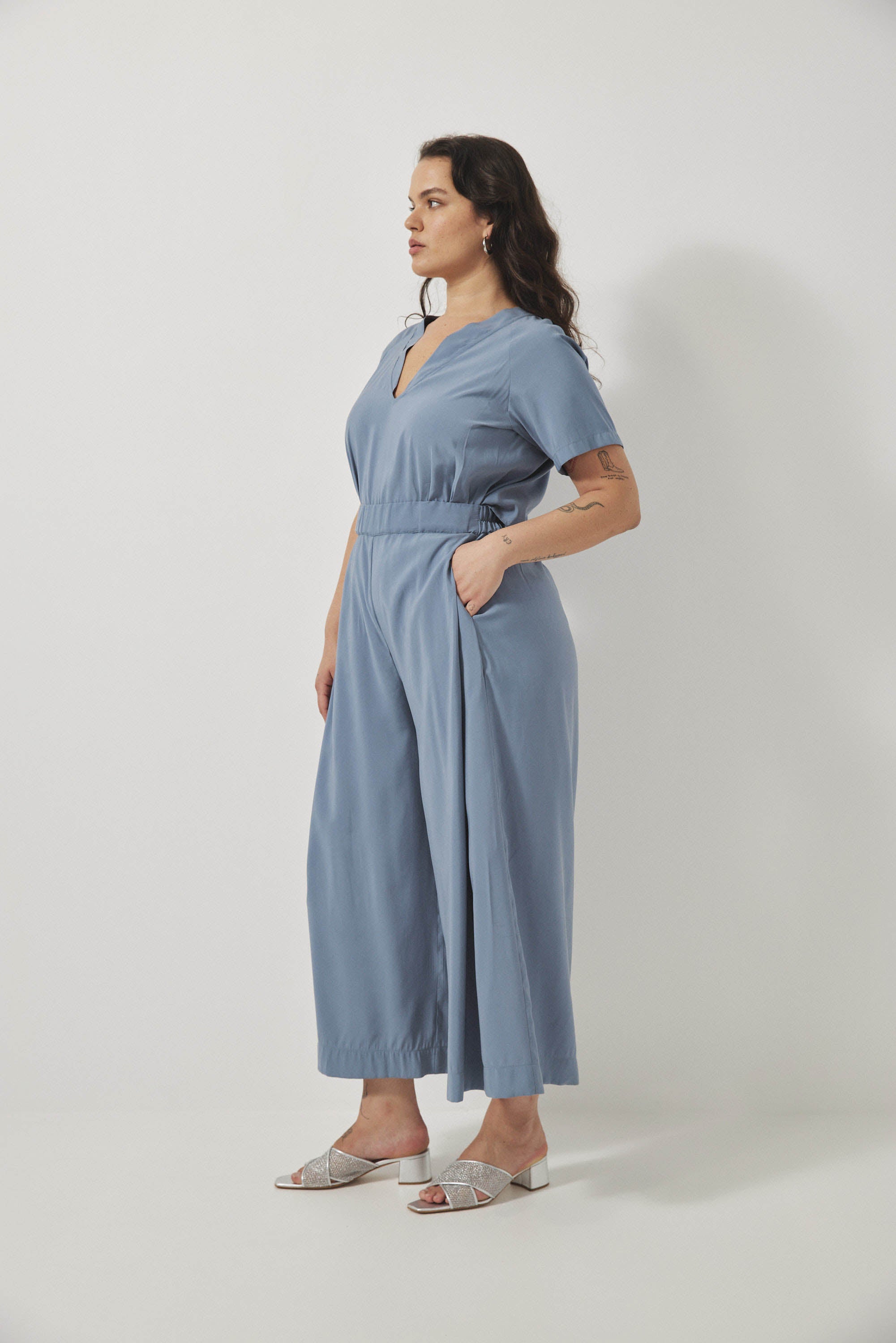 אוברול רית׳ם שרוול קצר תכלת