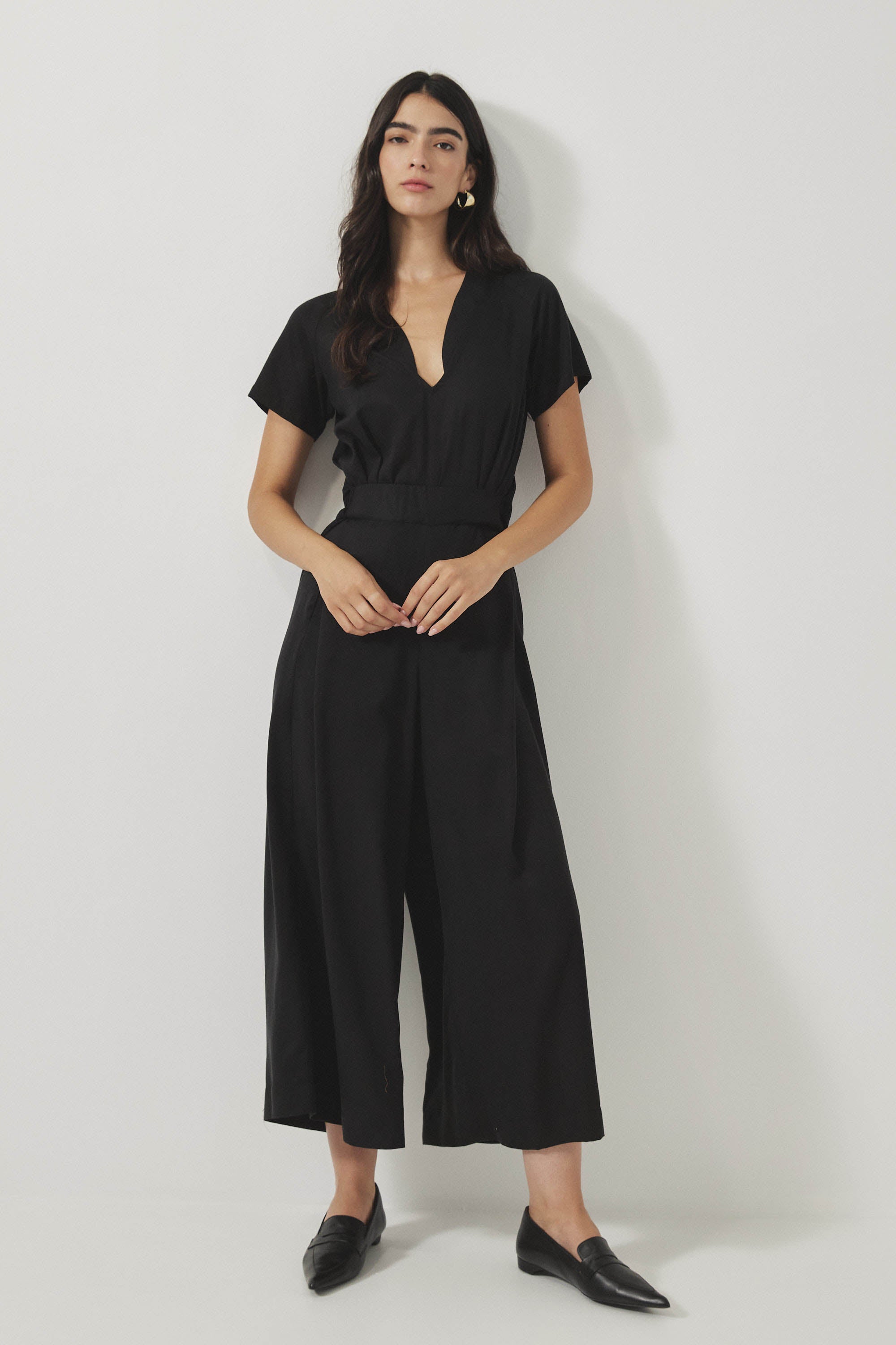 אוברול רית׳ם שרוול קצר שחור