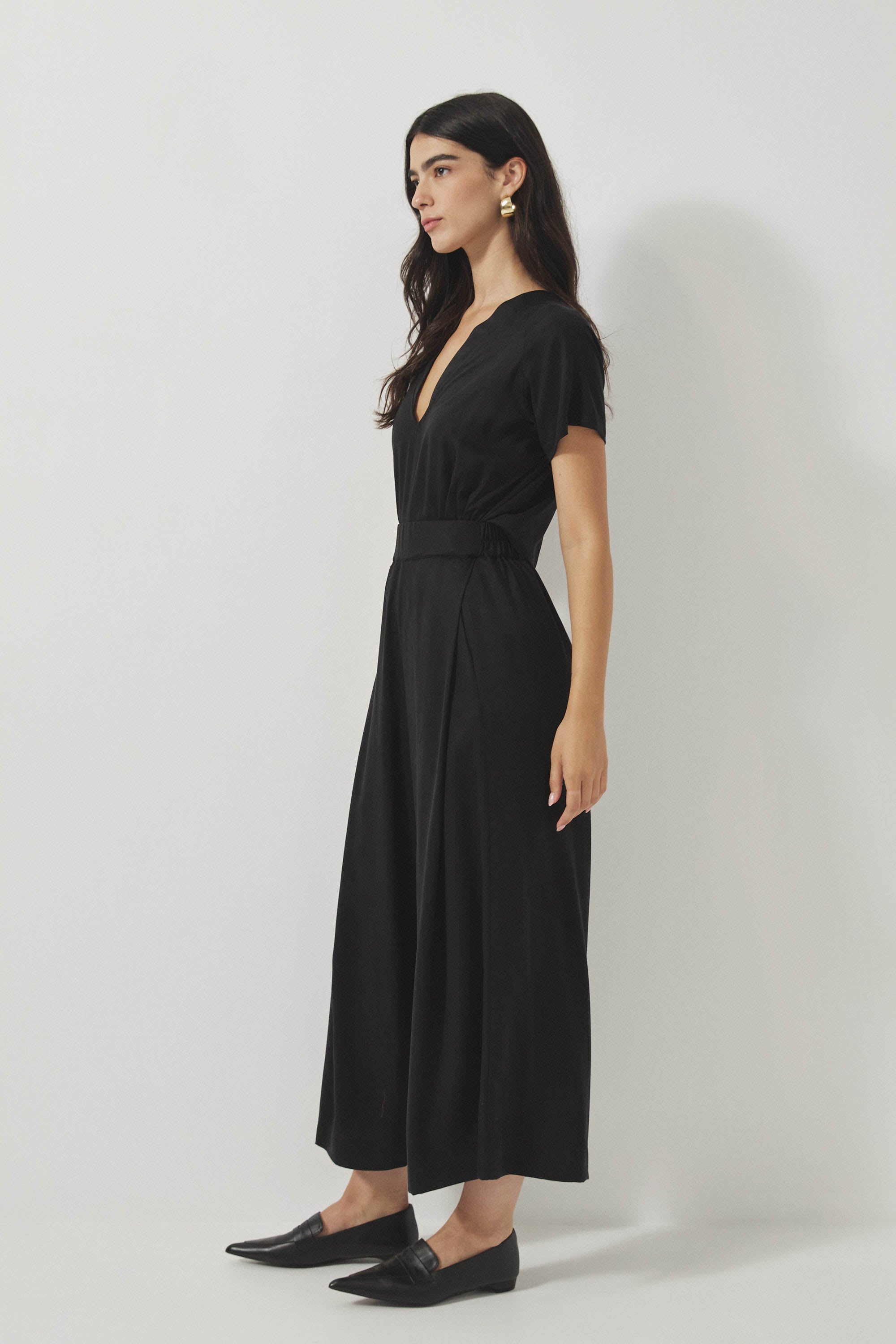 אוברול רית׳ם שרוול קצר שחור