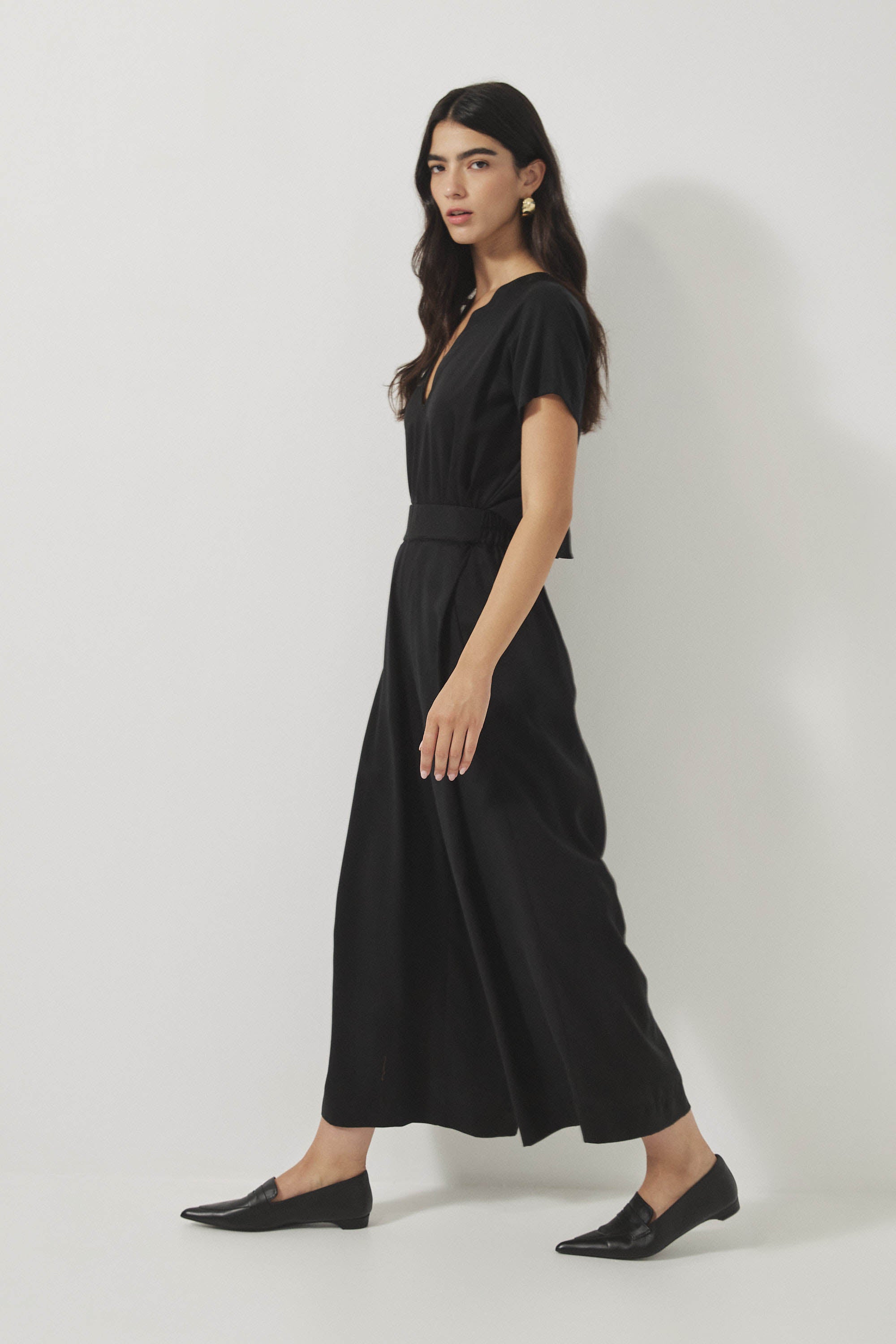 אוברול רית׳ם שרוול קצר שחור