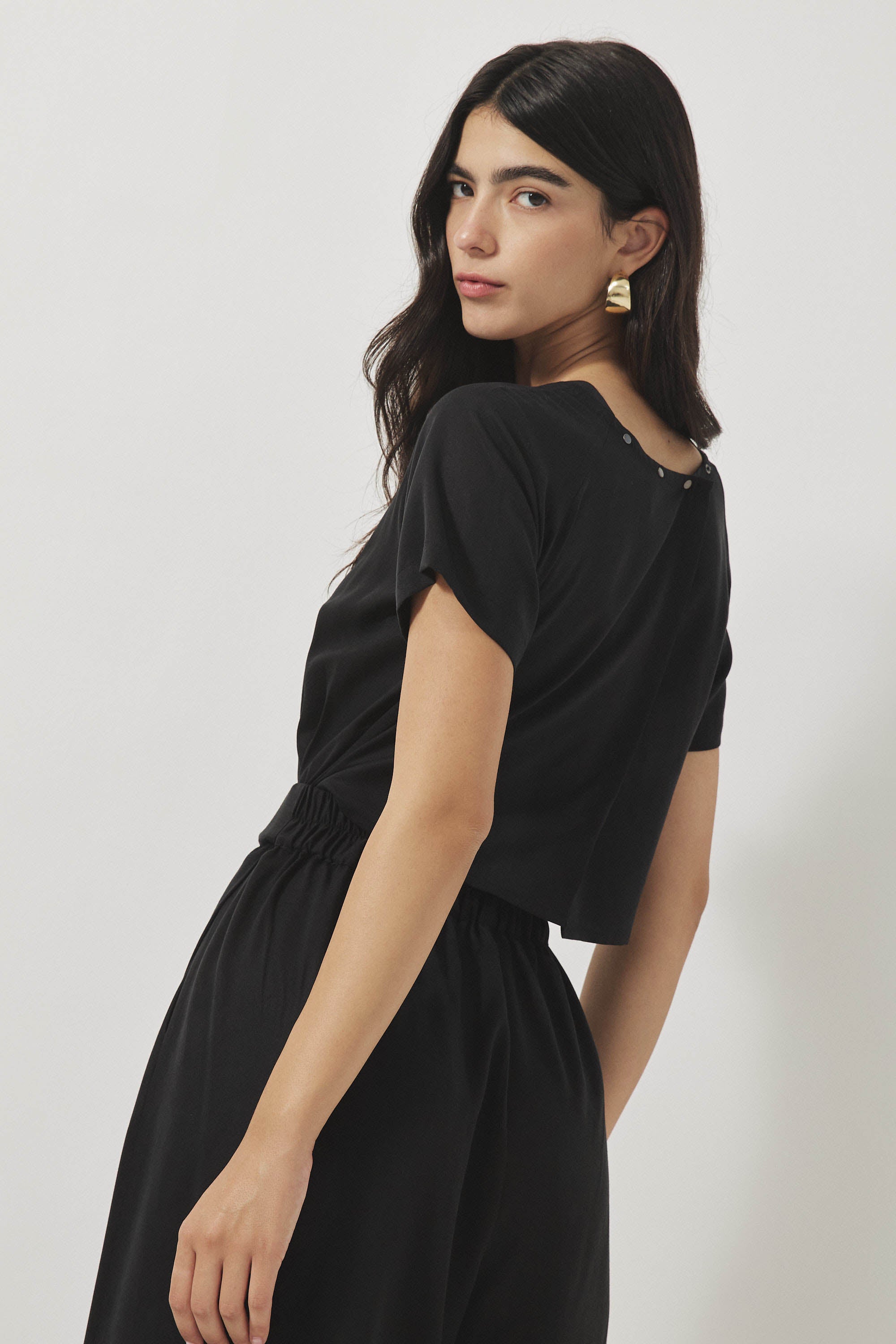 אוברול רית׳ם שרוול קצר שחור