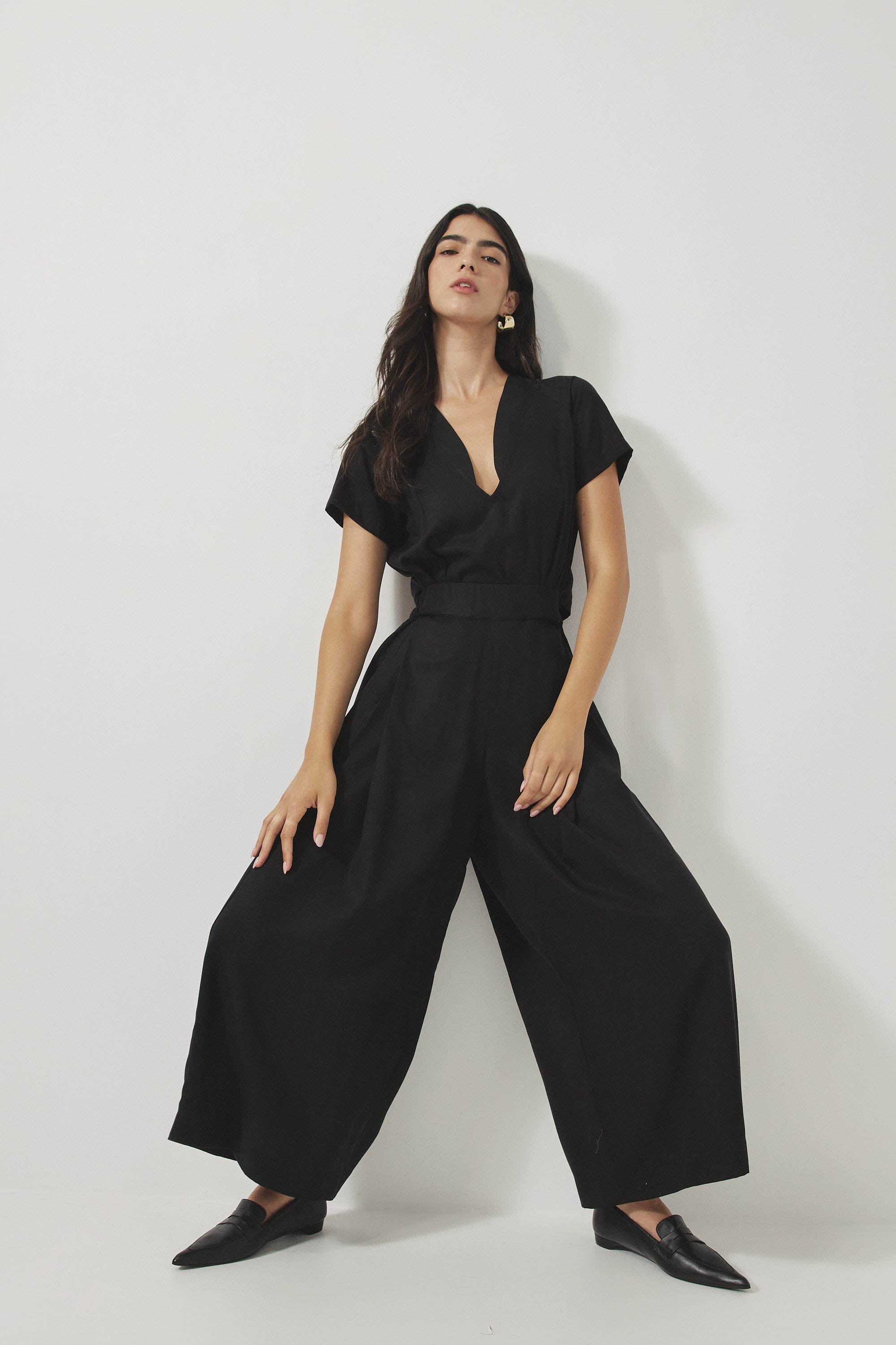 אוברול רית׳ם שרוול קצר שחור