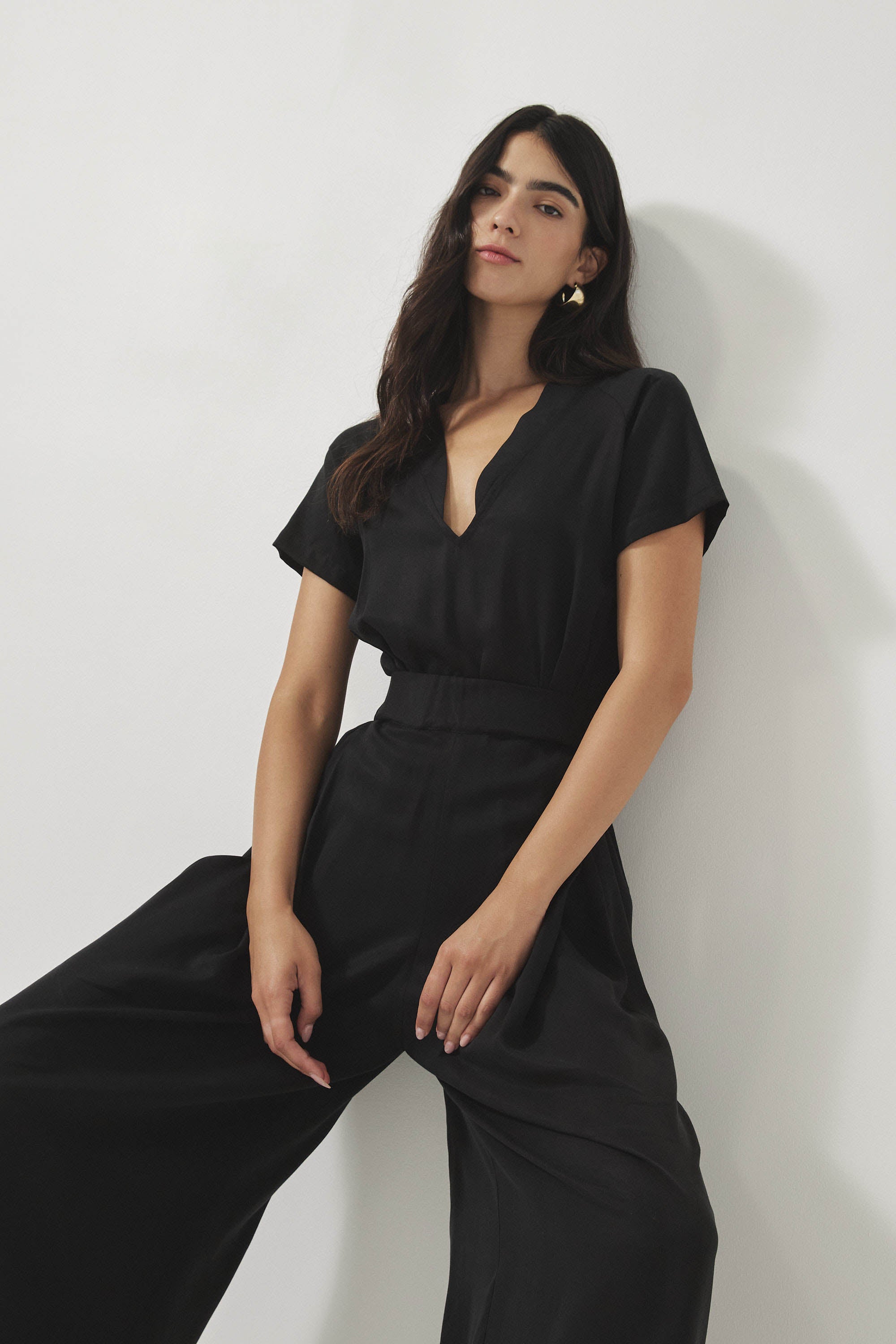 אוברול רית׳ם שרוול קצר שחור