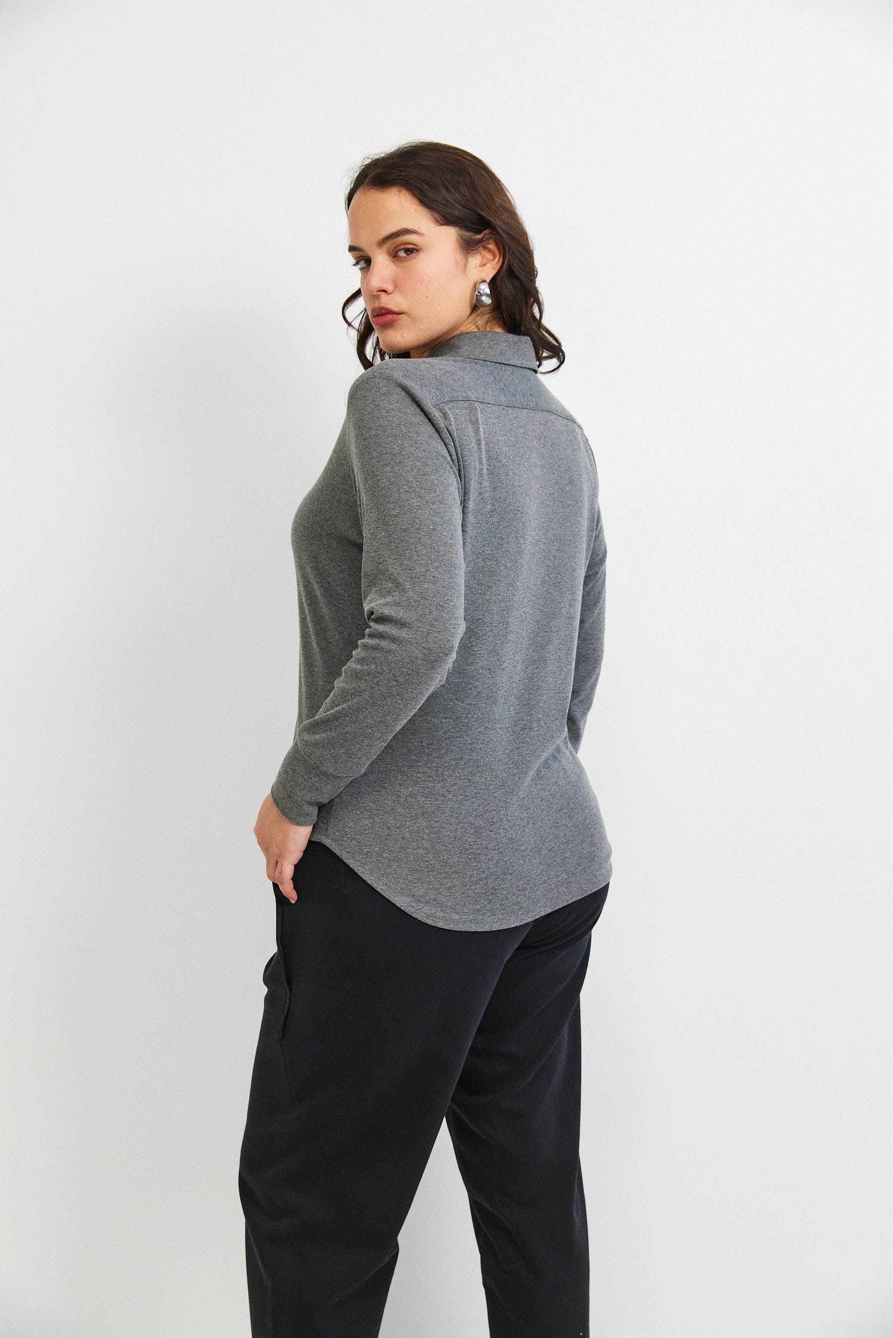 חולצת פָה סריג אפור מרנגו