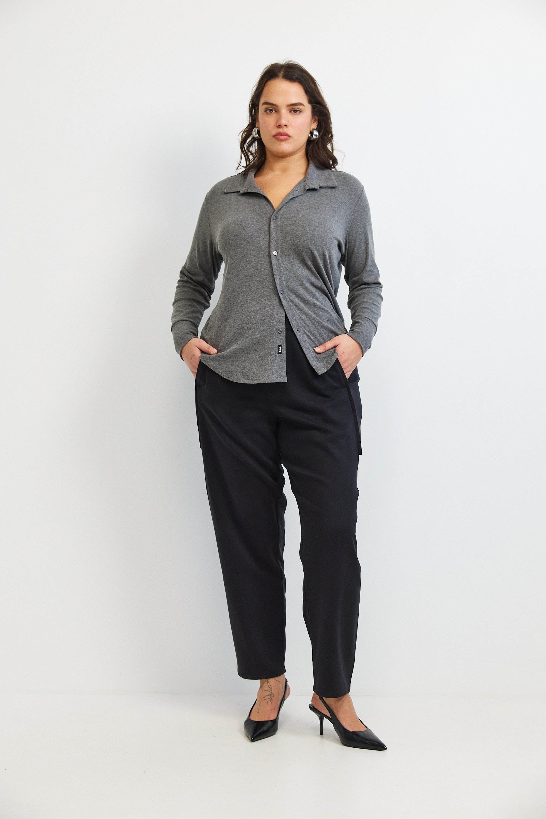 חולצת פָה סריג אפור מרנגו