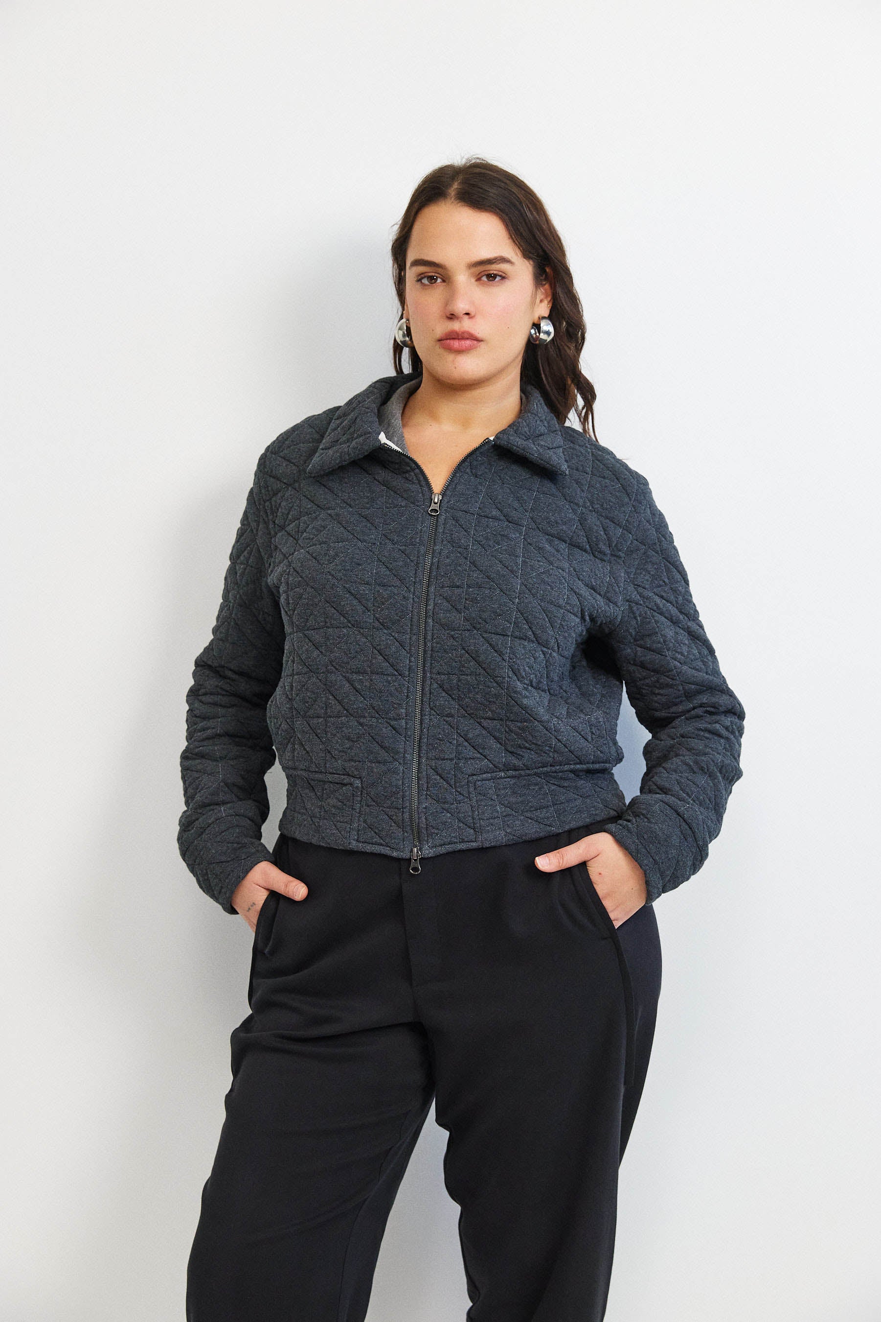 ג'קט קנדי קצר אפור