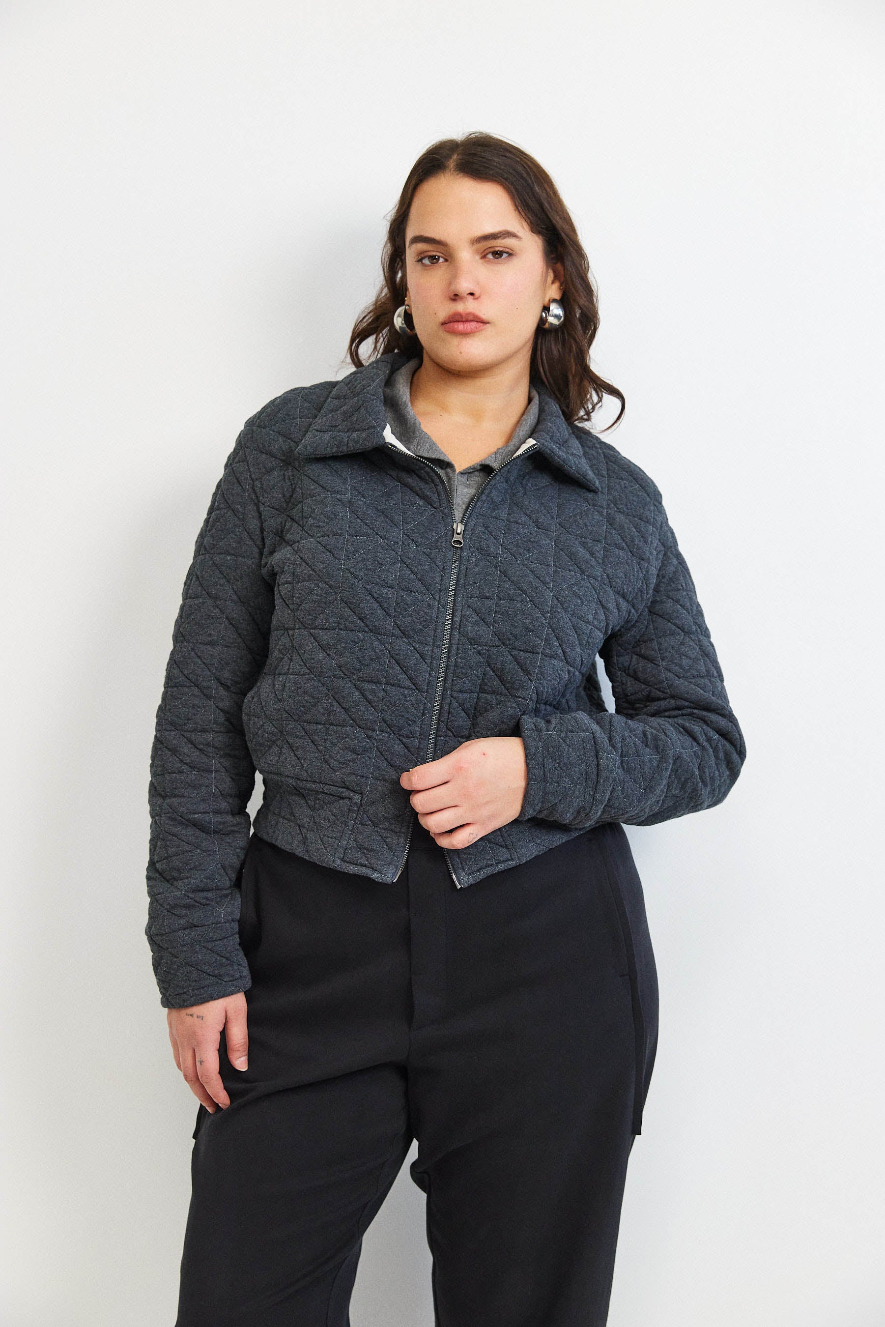 ג'קט קנדי קצר אפור