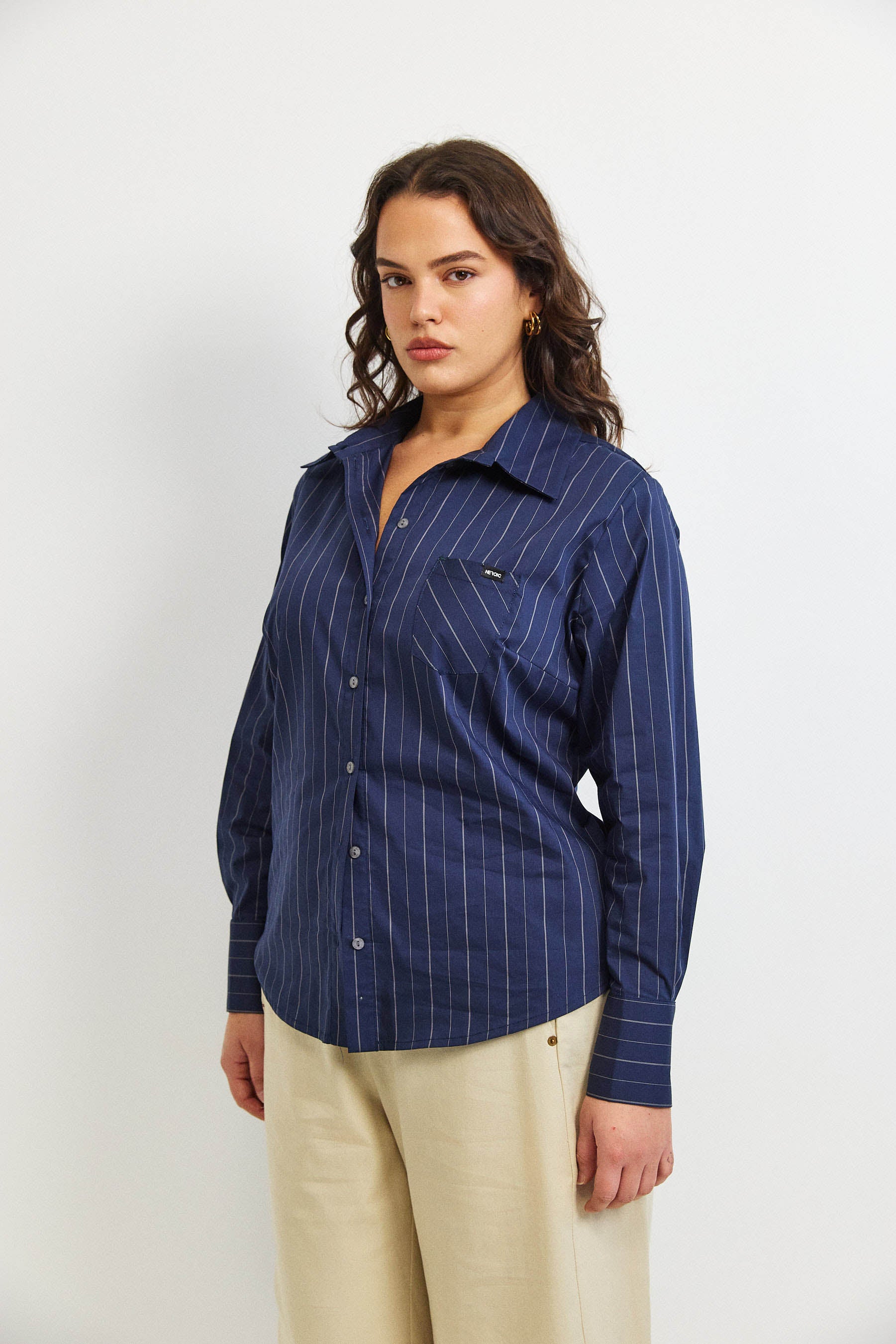 חולצת קאי פסים נייבי