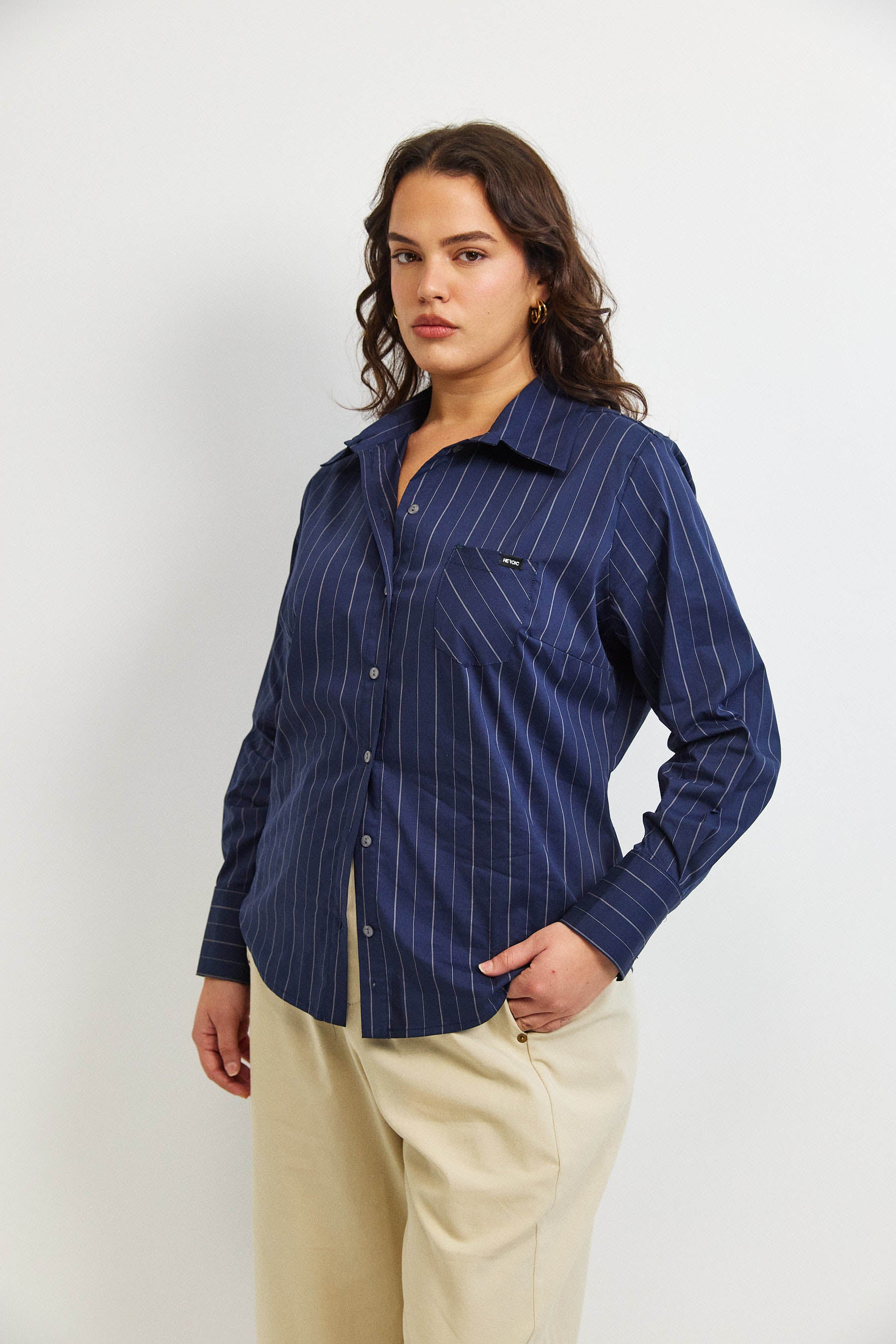 חולצת קאי פסים נייבי