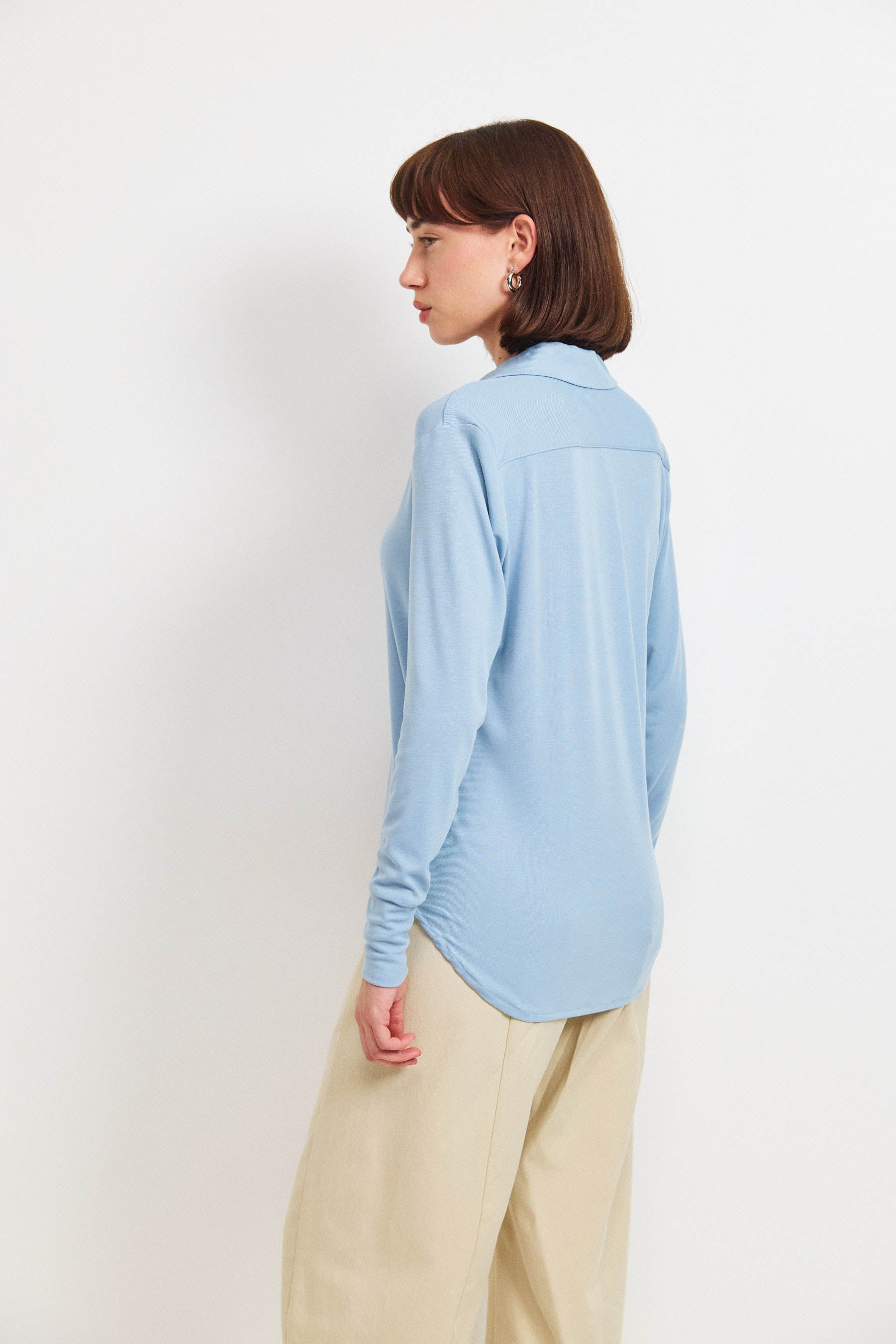 חולצת פָה סריג תכלת