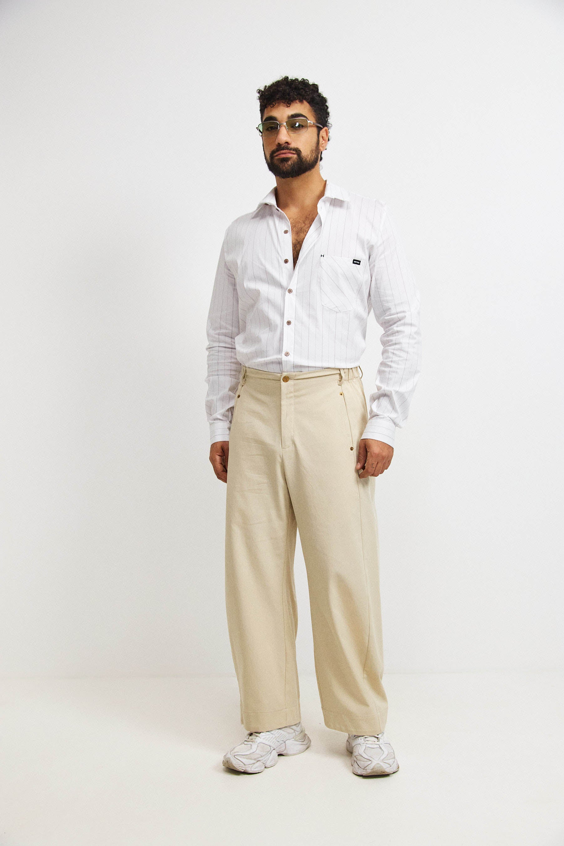 חולצת קאי גבר פסים לבן