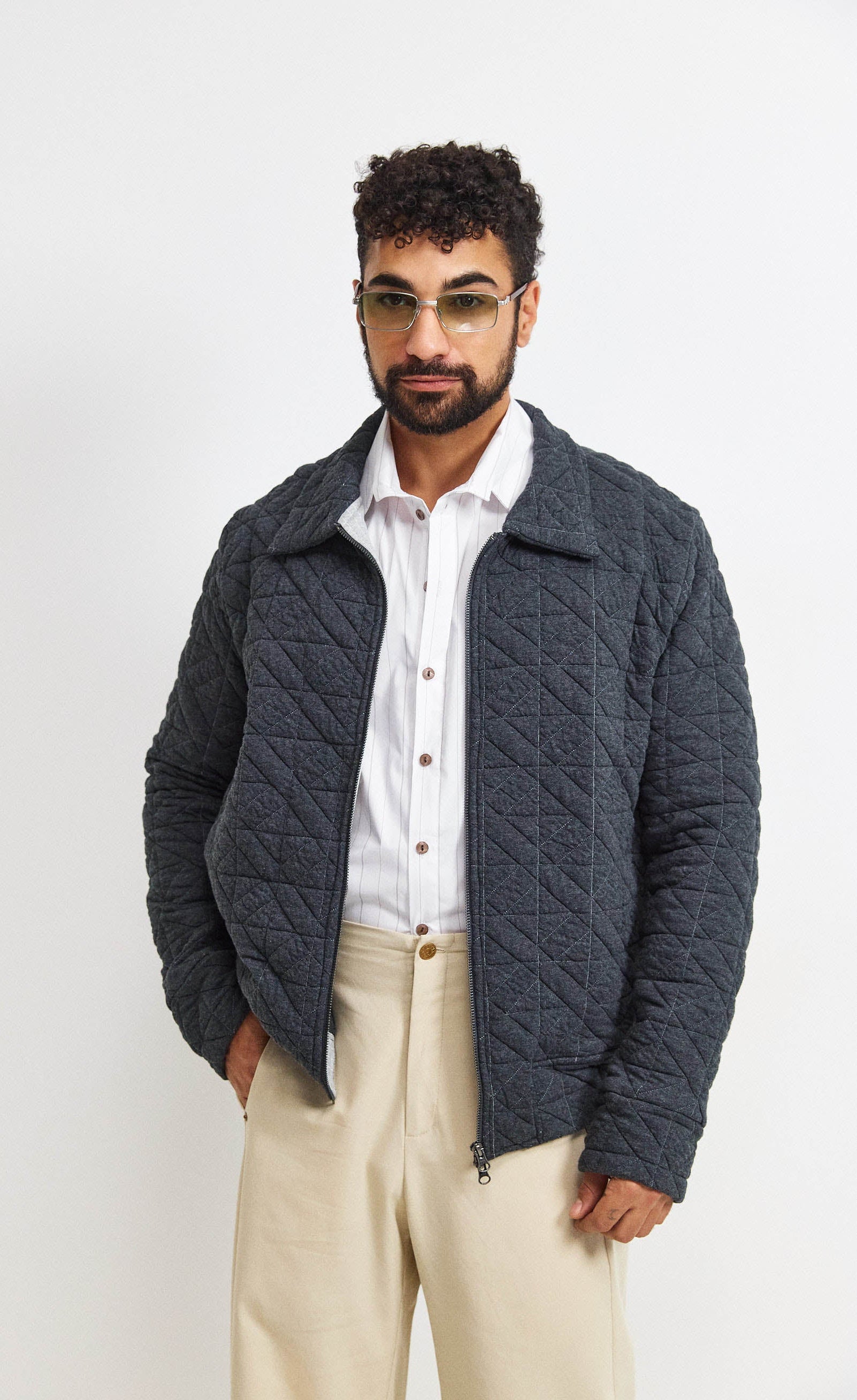 ג'קט קנדי גבר אפור