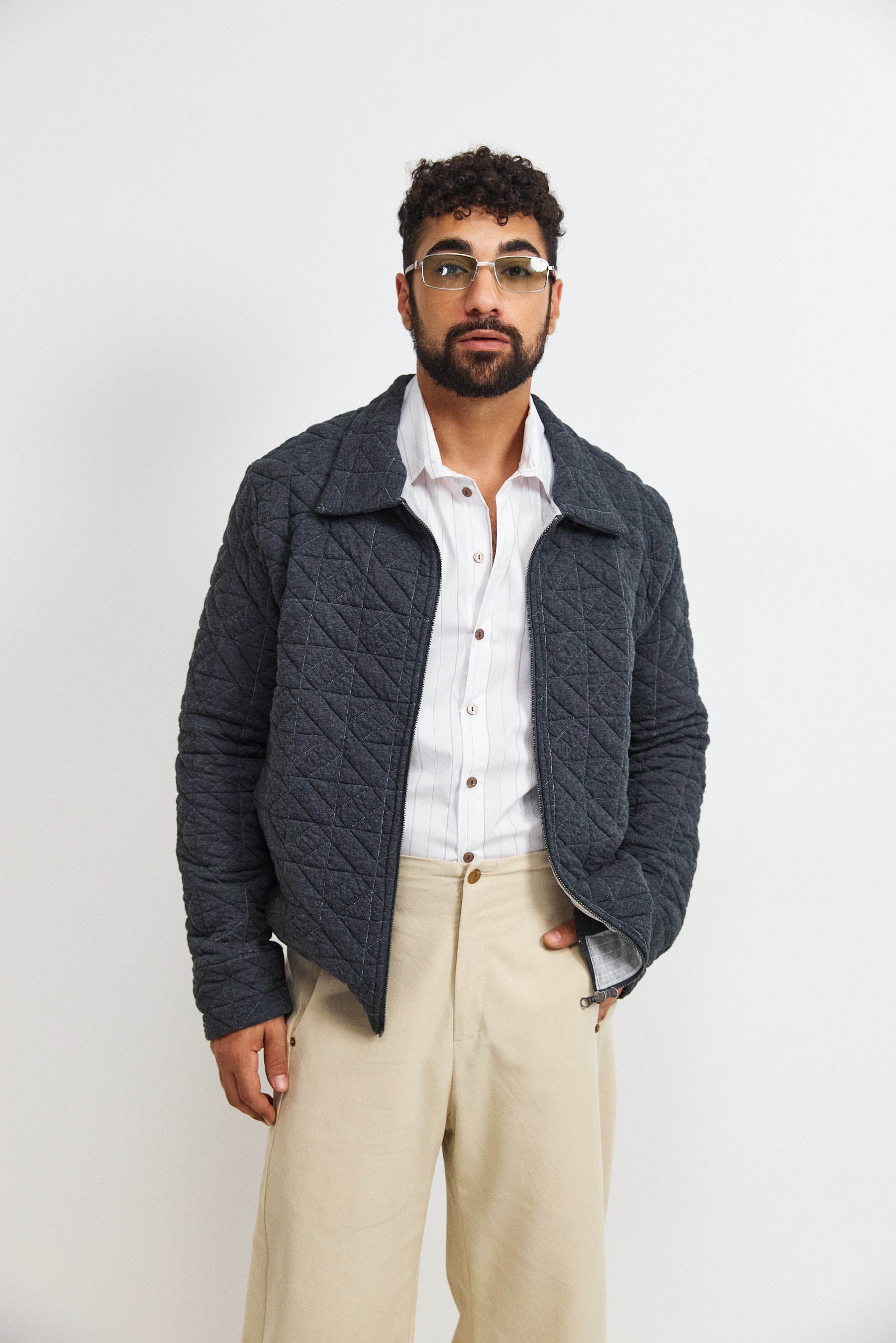 ג'קט קנדי גבר אפור