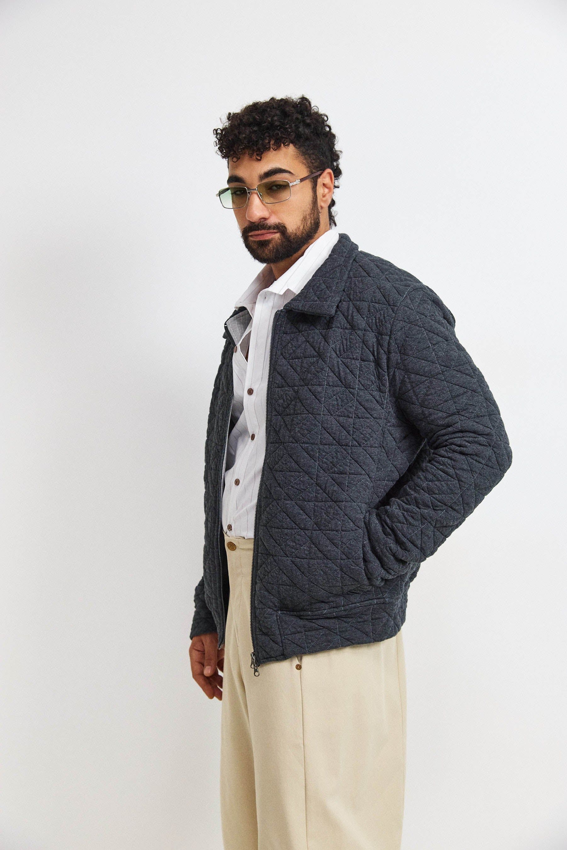 ג'קט קנדי גבר אפור