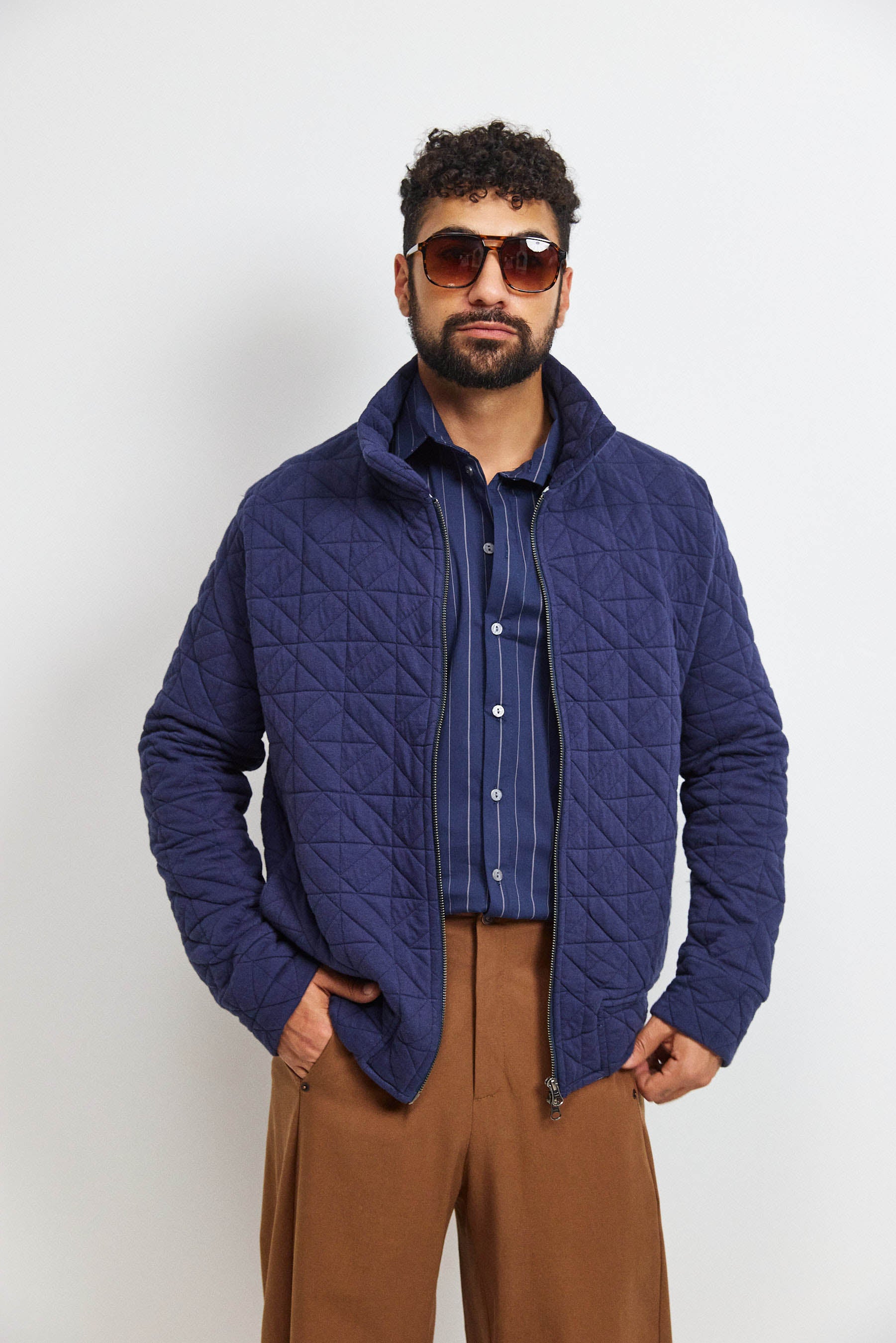 ג'קט קנדי גבר נייבי