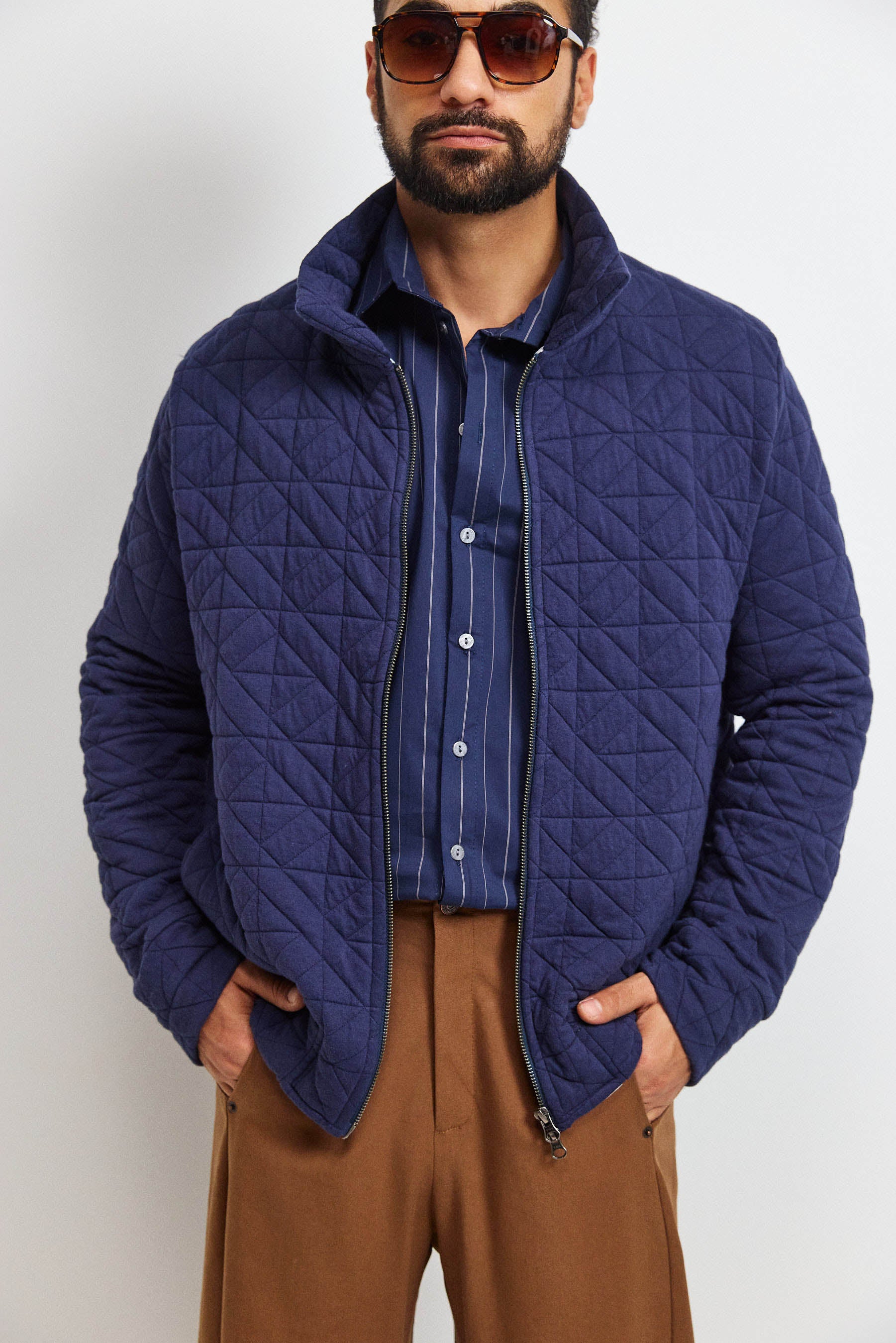 ג'קט קנדי גבר נייבי