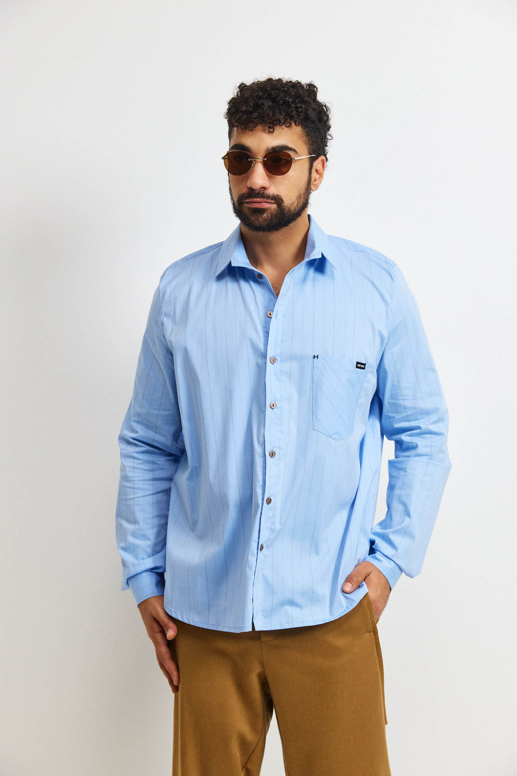 חולצת קאי גבר פסים תכלת