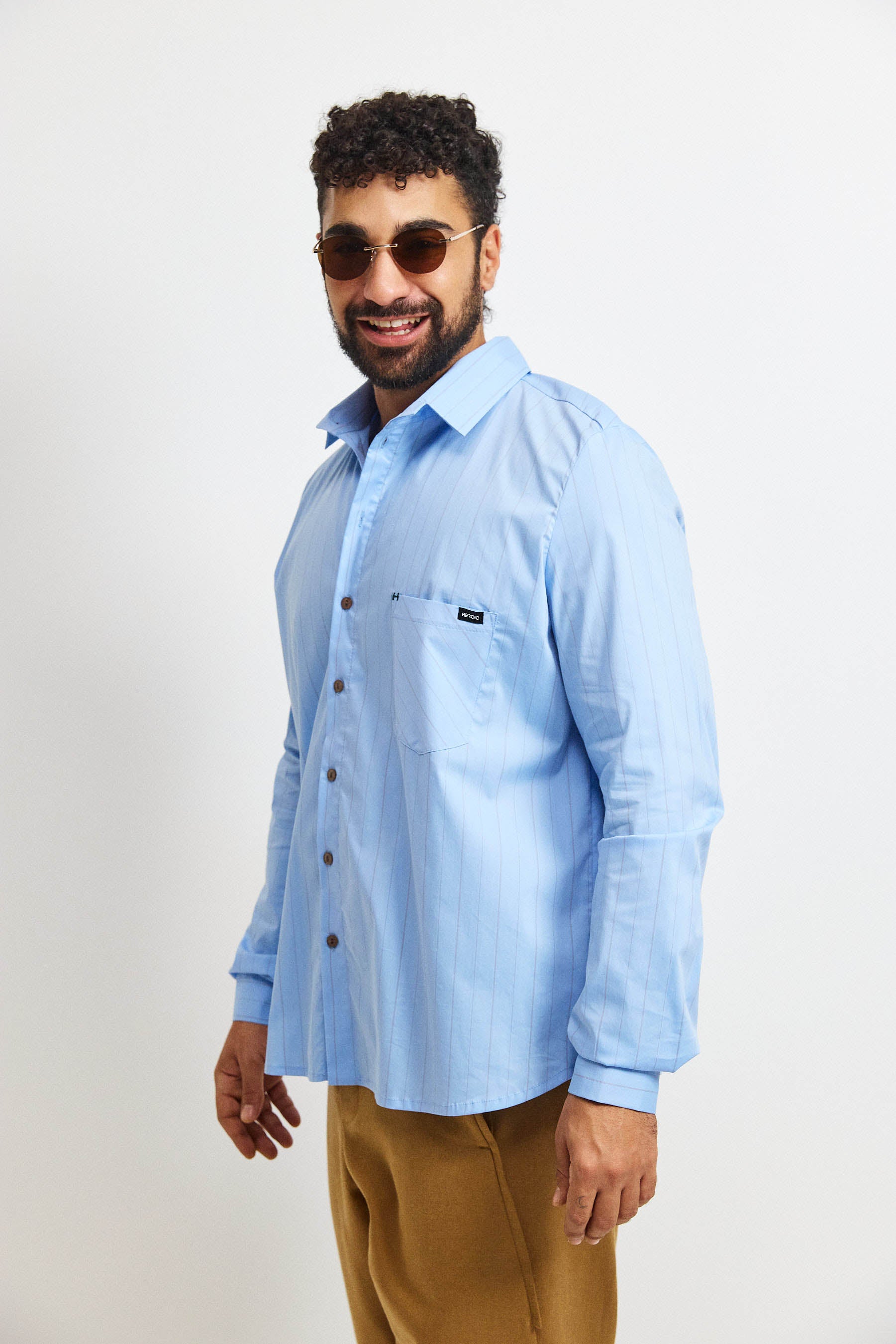 חולצת קאי גבר פסים תכלת