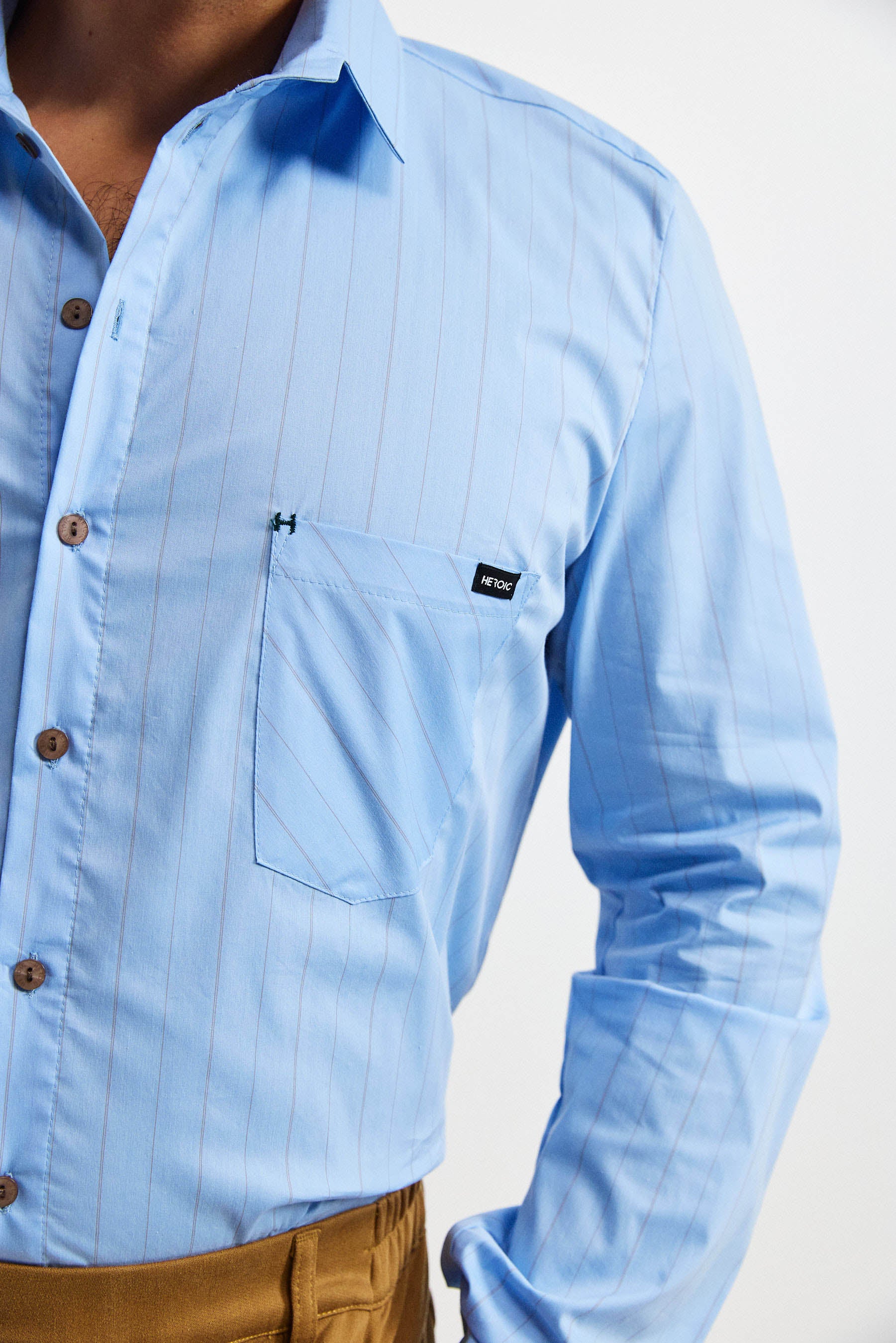 חולצת קאי גבר פסים תכלת