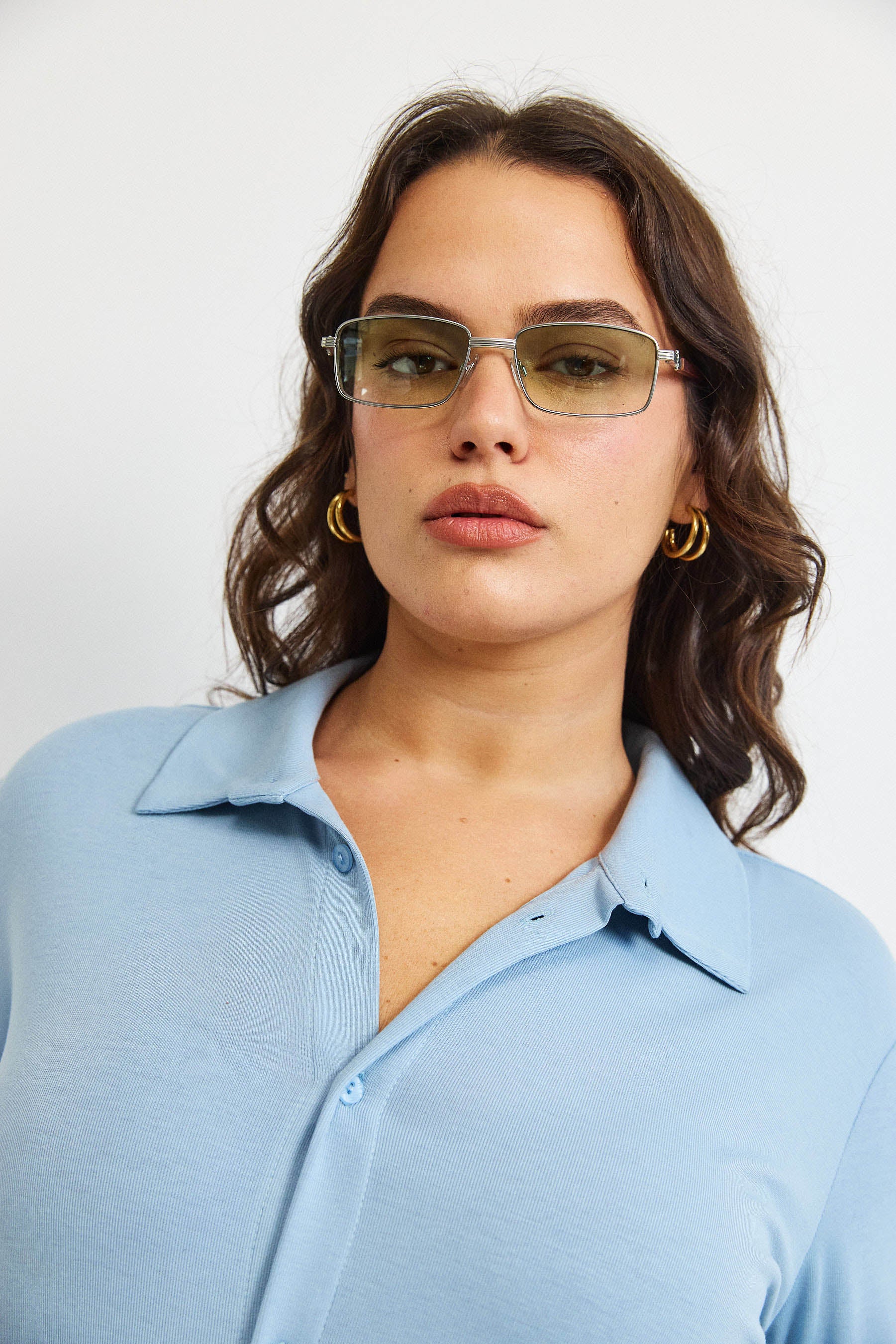 חולצת פָה סריג תכלת