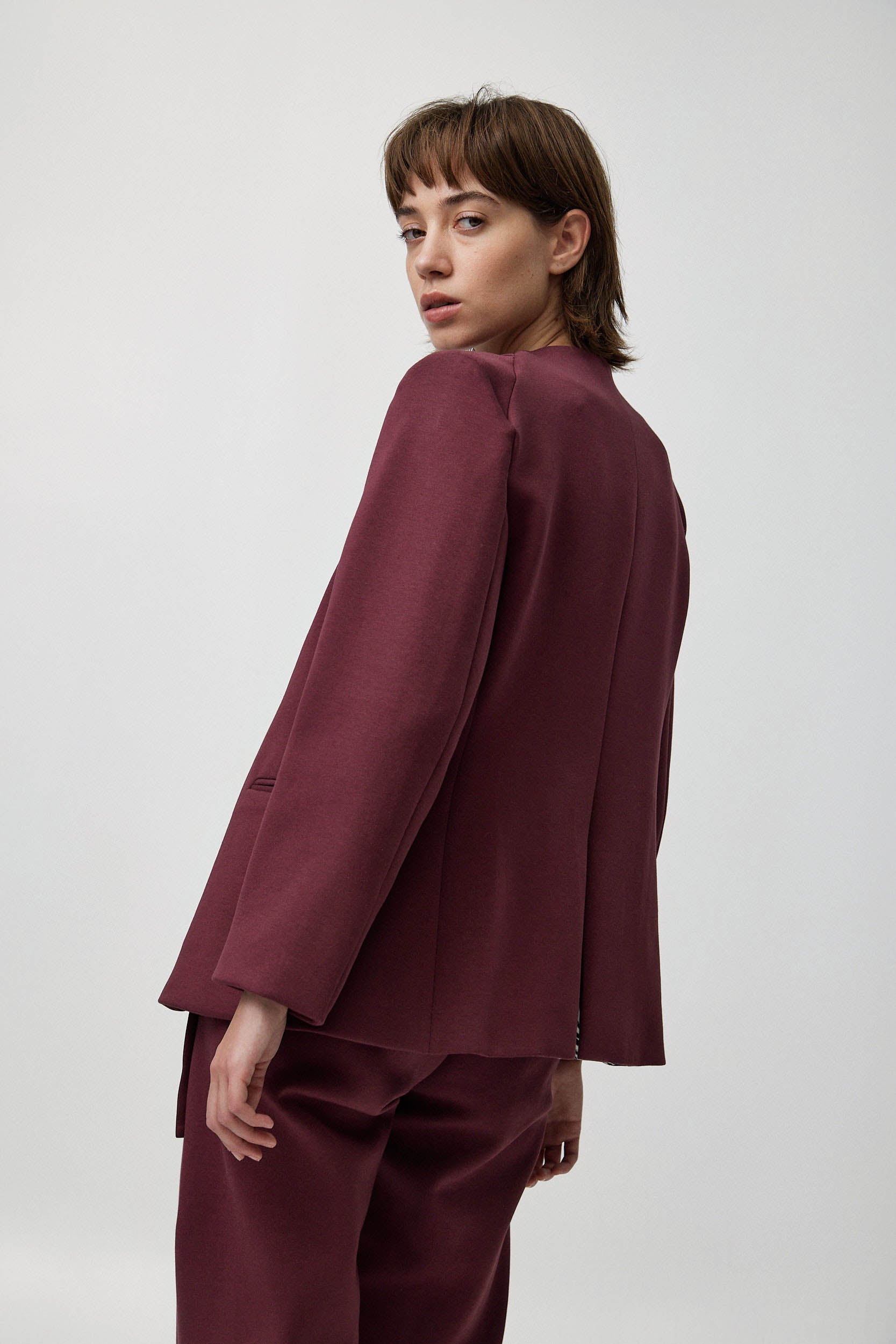 ג׳קט פולי בורגונדי