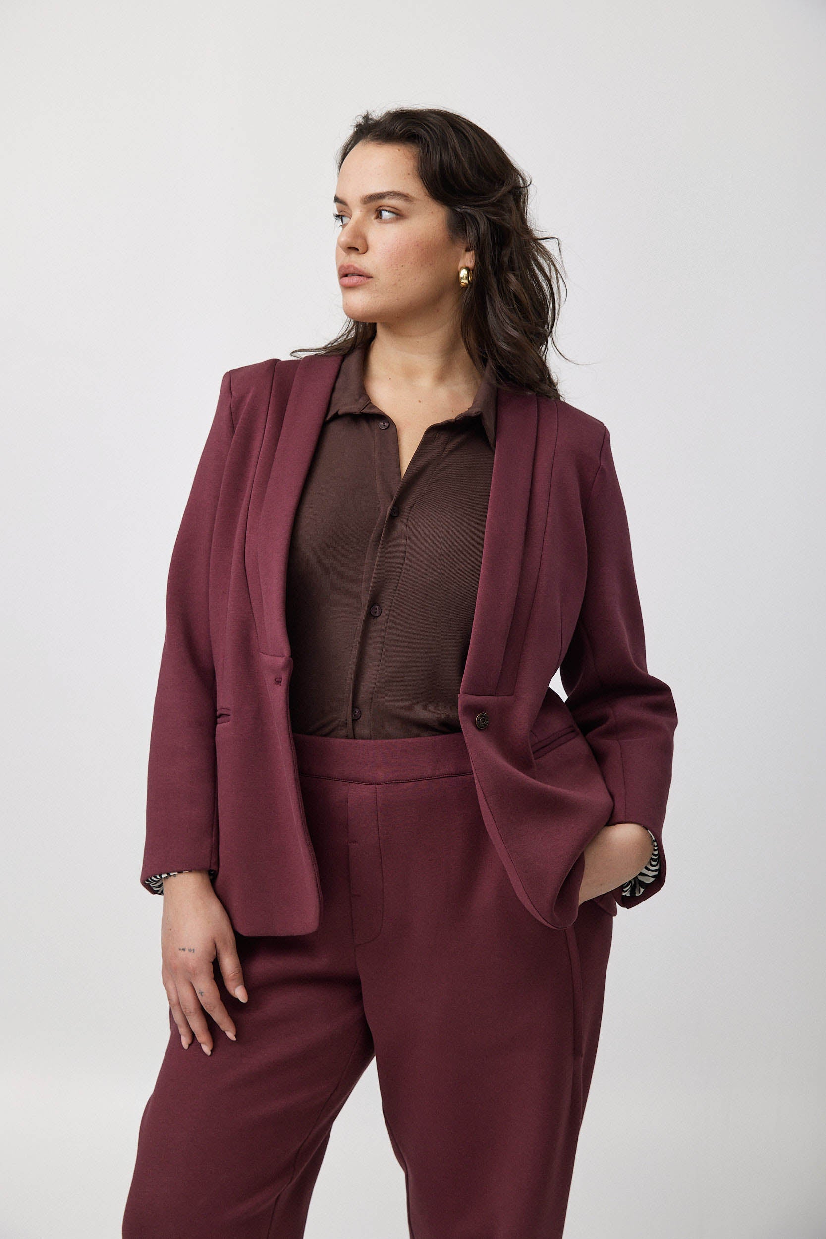 ג׳קט פולי בורגונדי