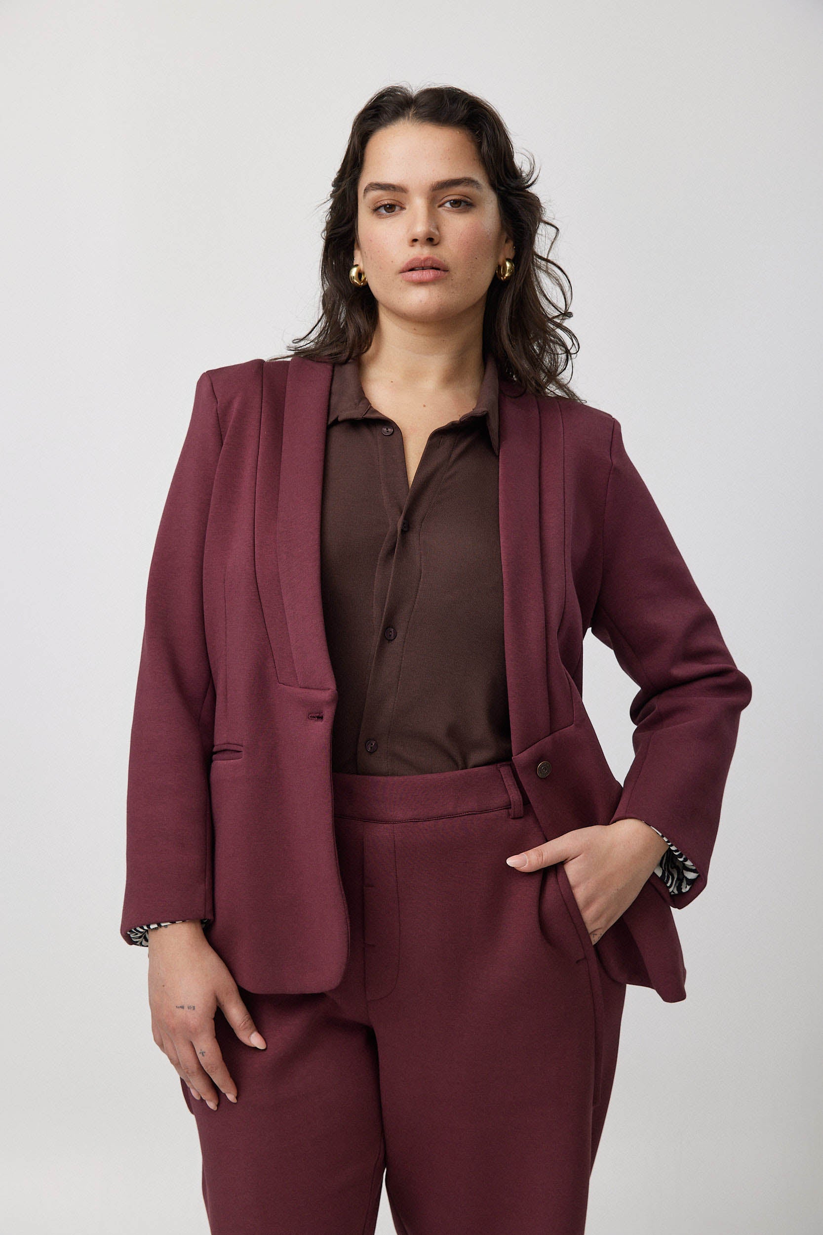 ג׳קט פולי בורגונדי