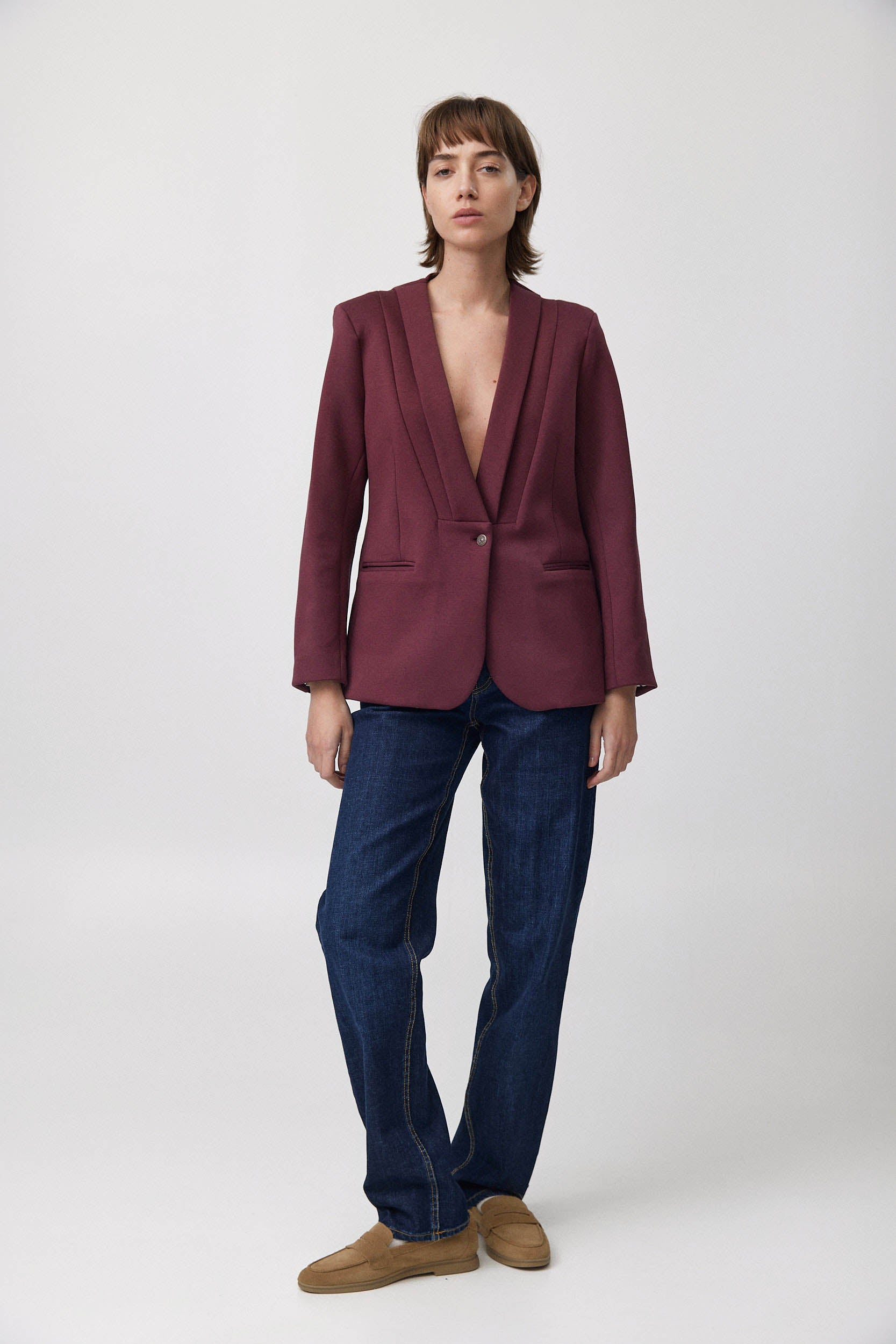 ג׳קט פולי בורגונדי