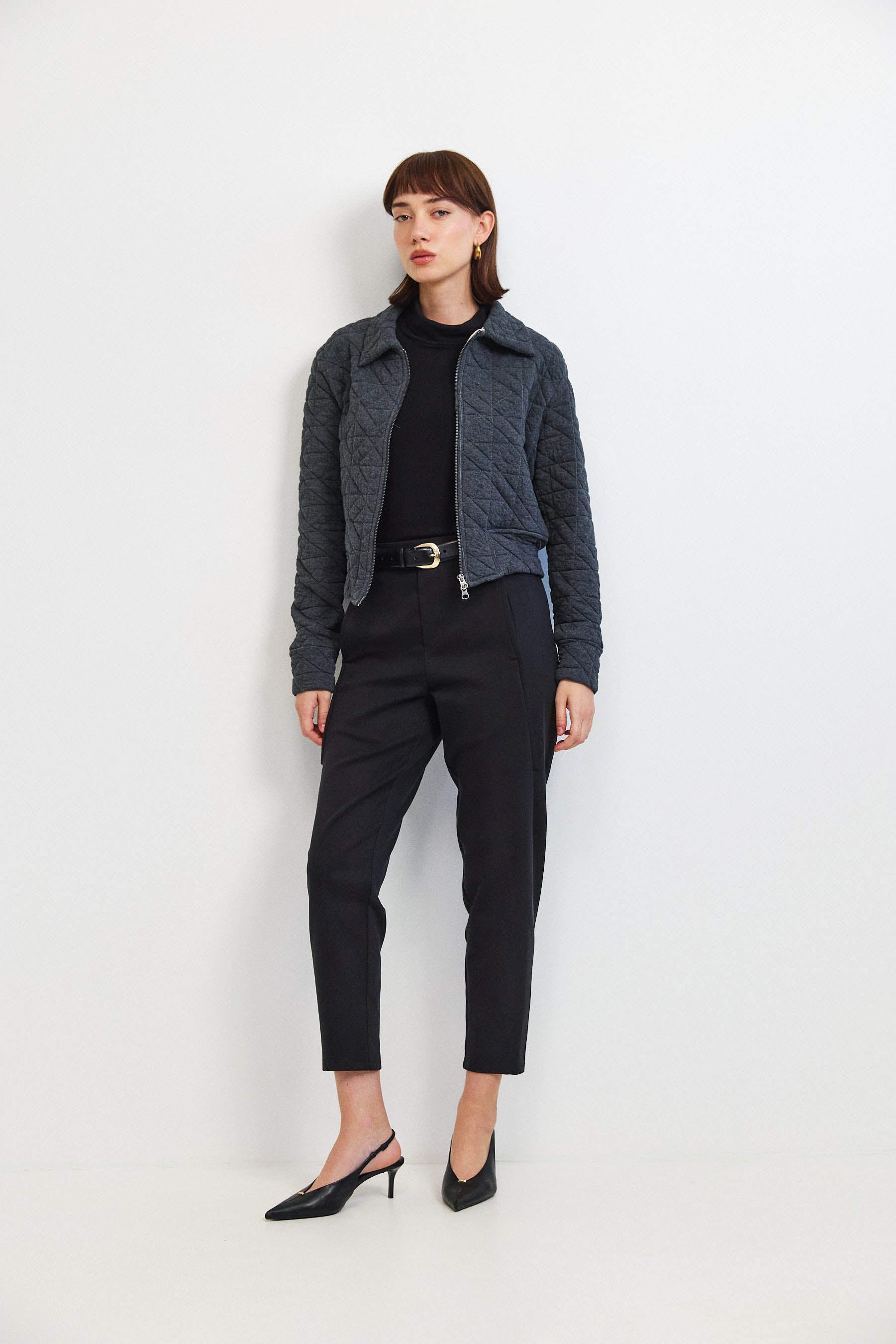 ג'קט קנדי קצר אפור