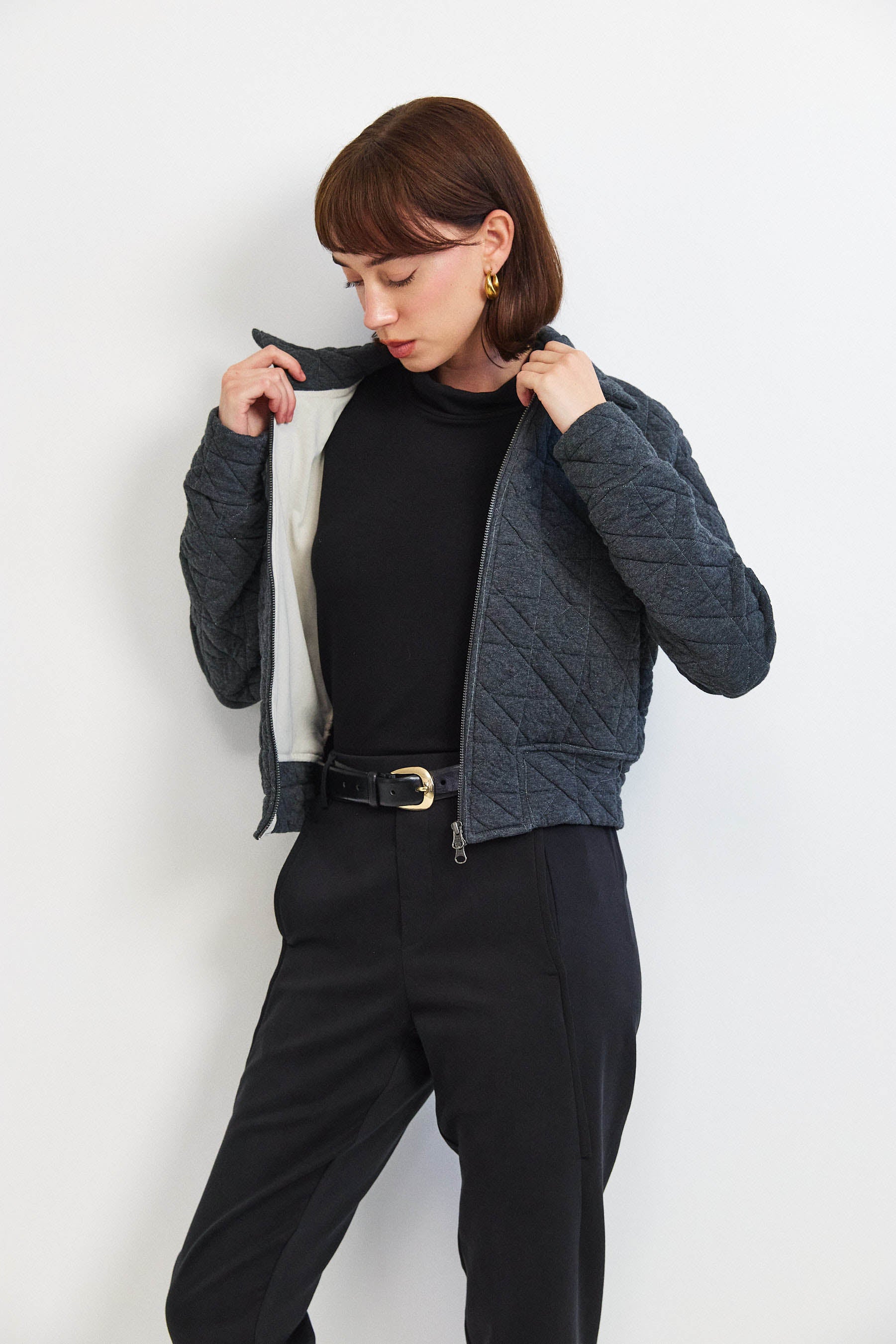 ג'קט קנדי קצר אפור