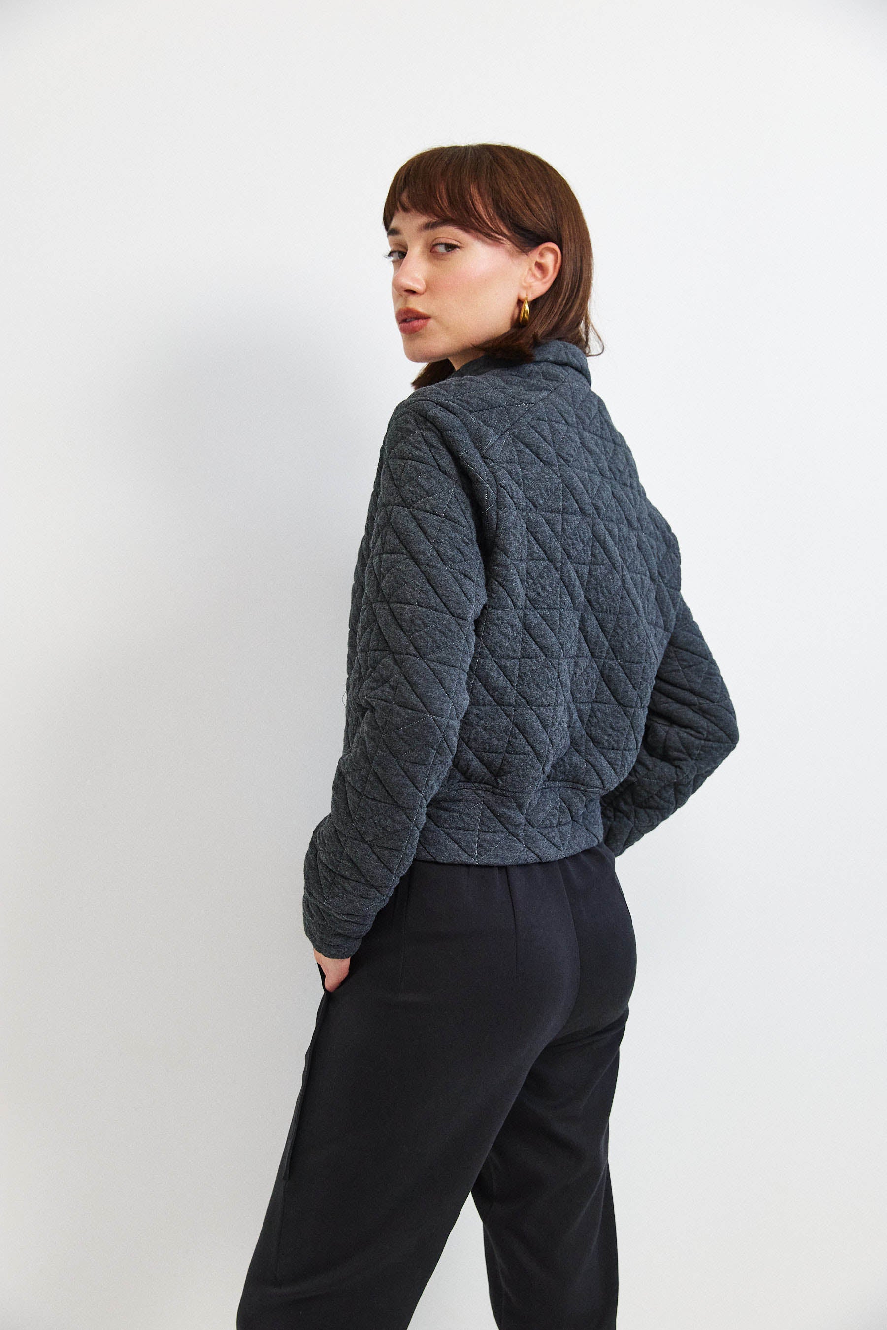 ג'קט קנדי קצר אפור