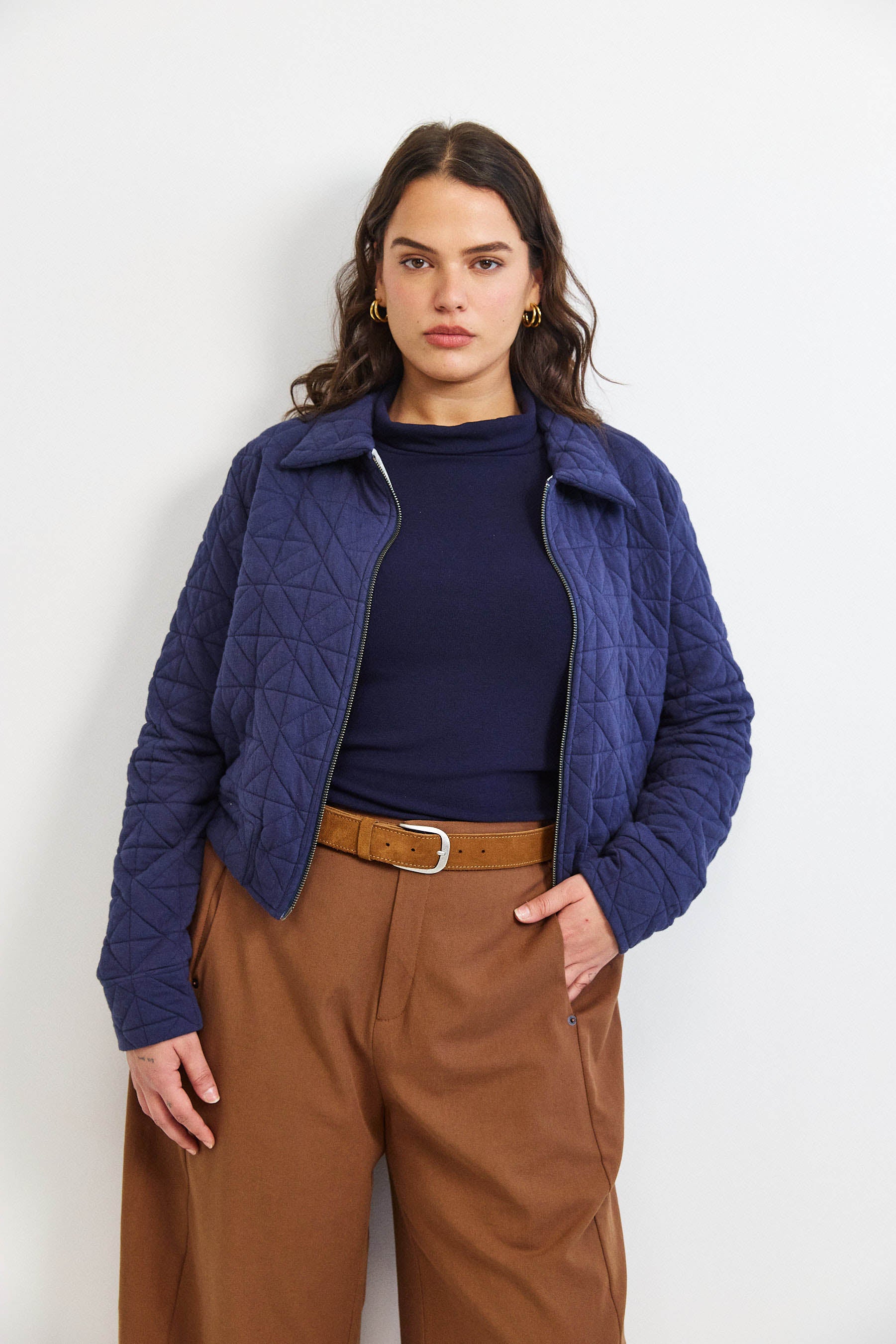 ג'קט קנדי קצר נייבי