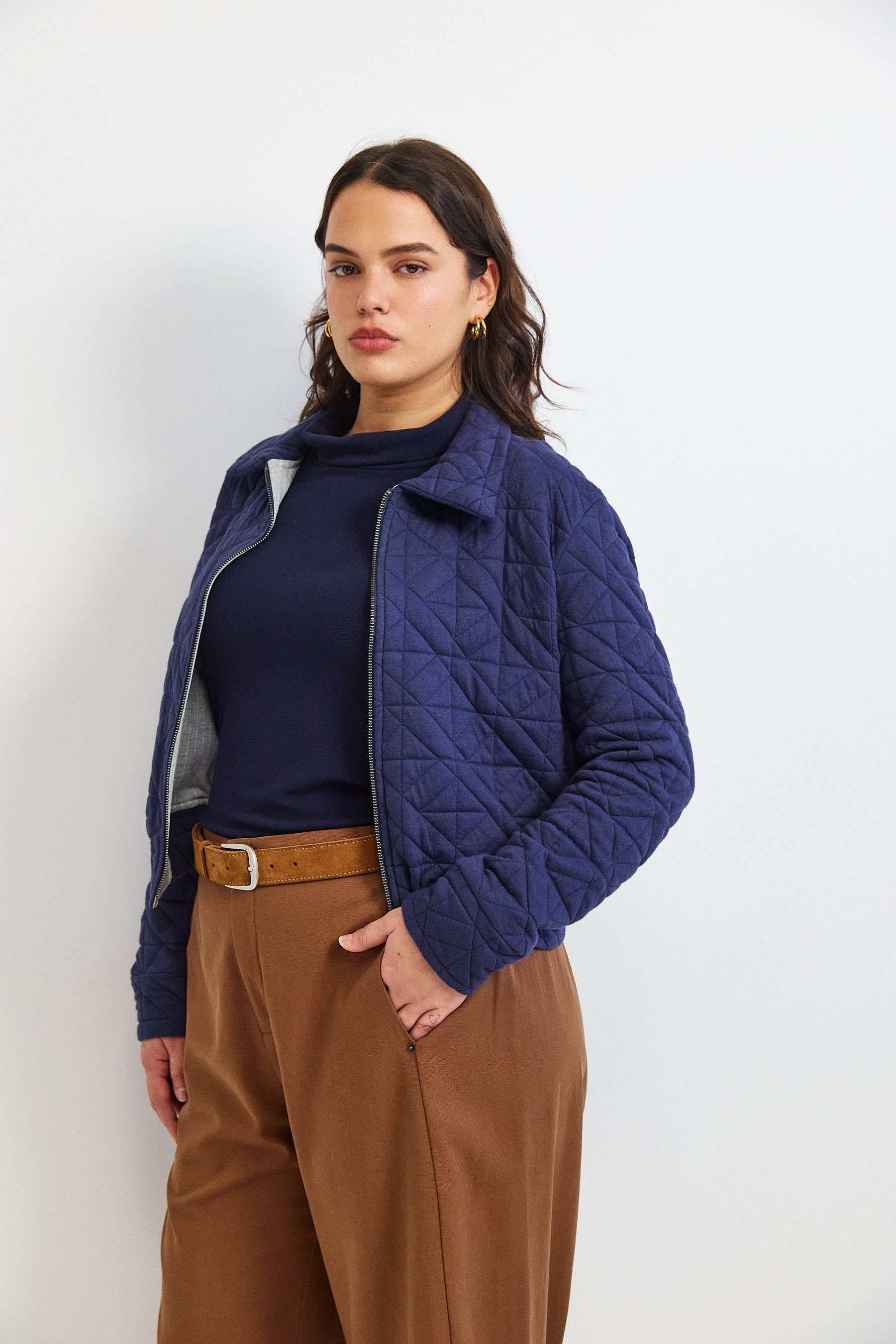 ג'קט קנדי קצר נייבי