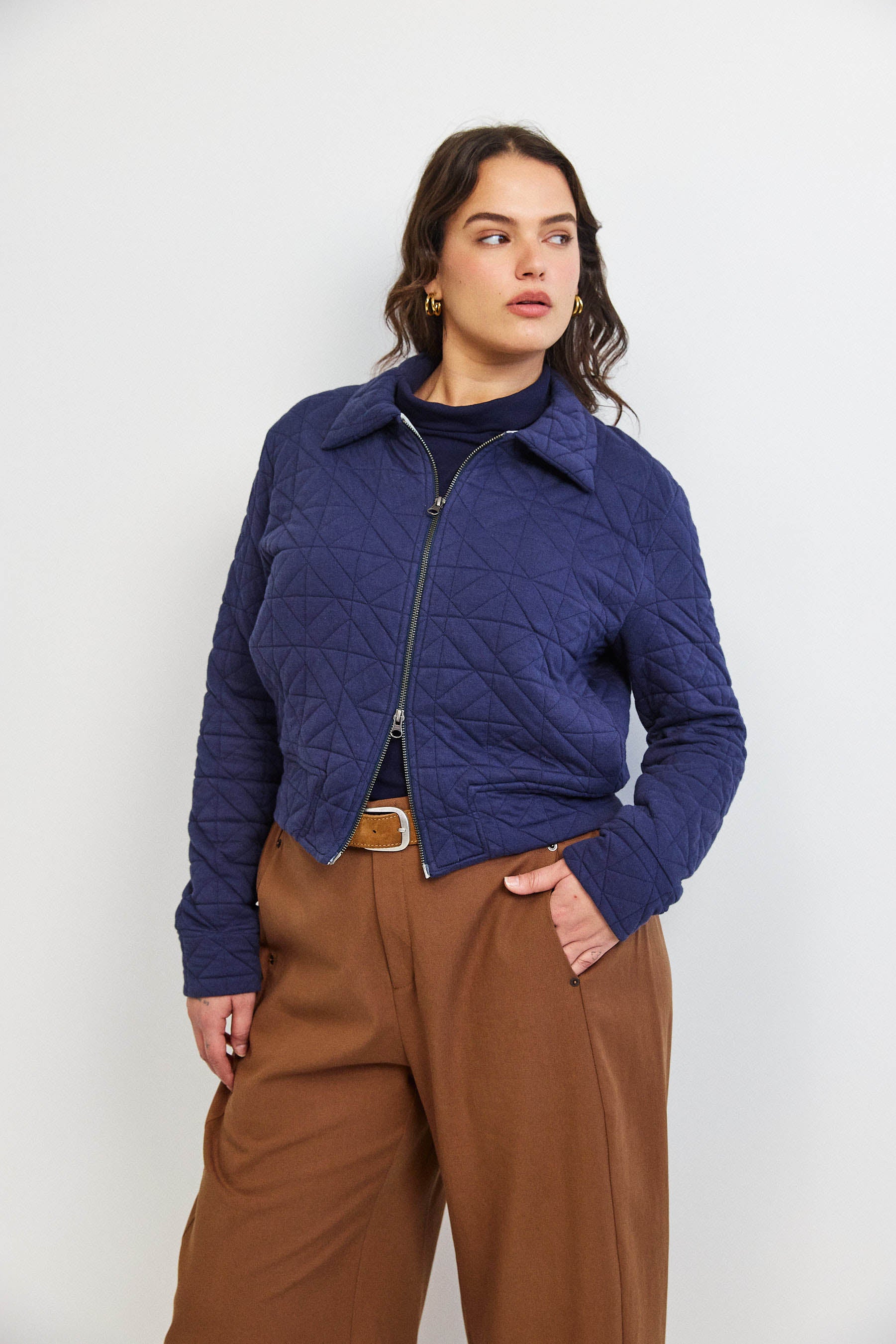 ג'קט קנדי קצר נייבי