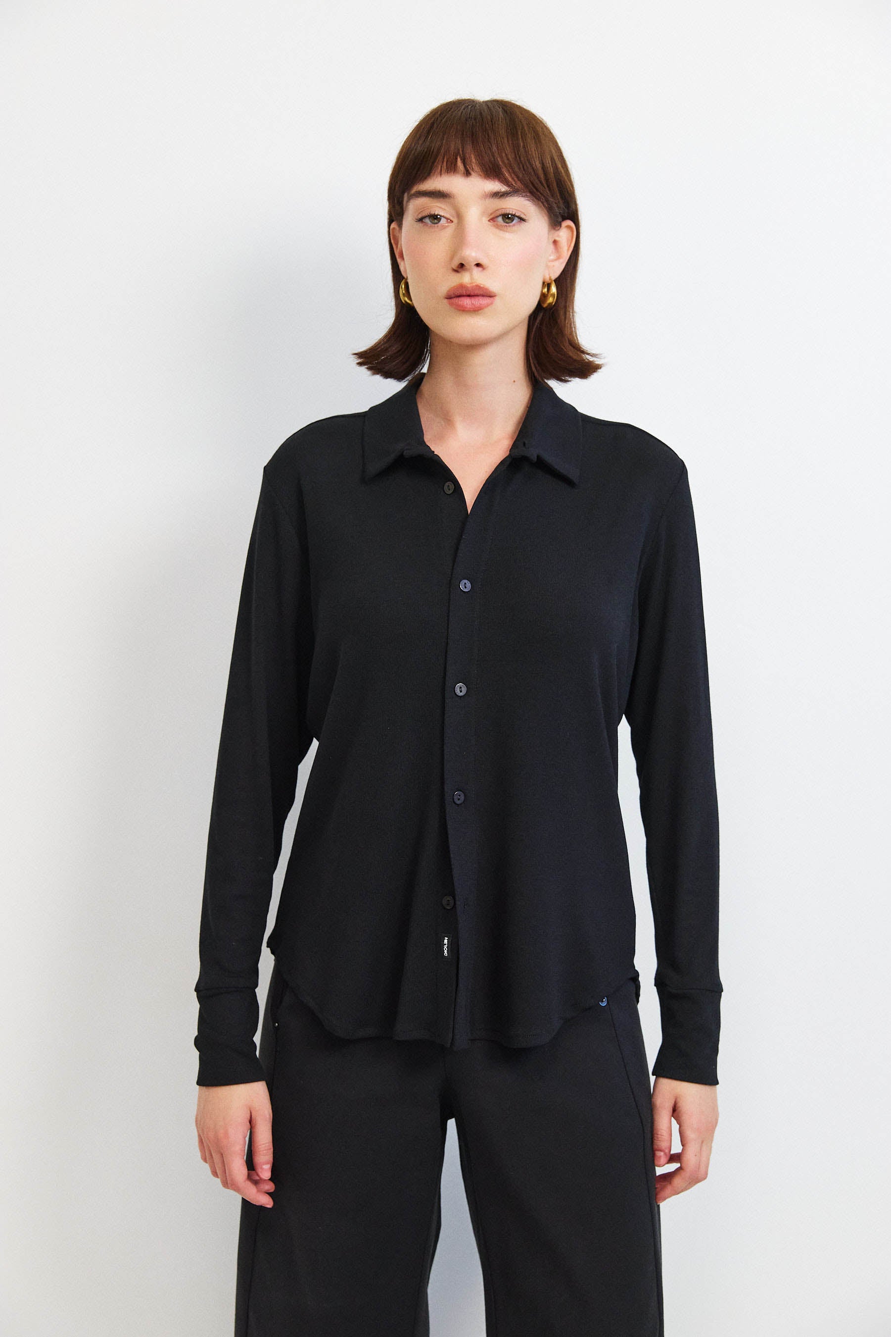 חולצת פָה סריג שחור