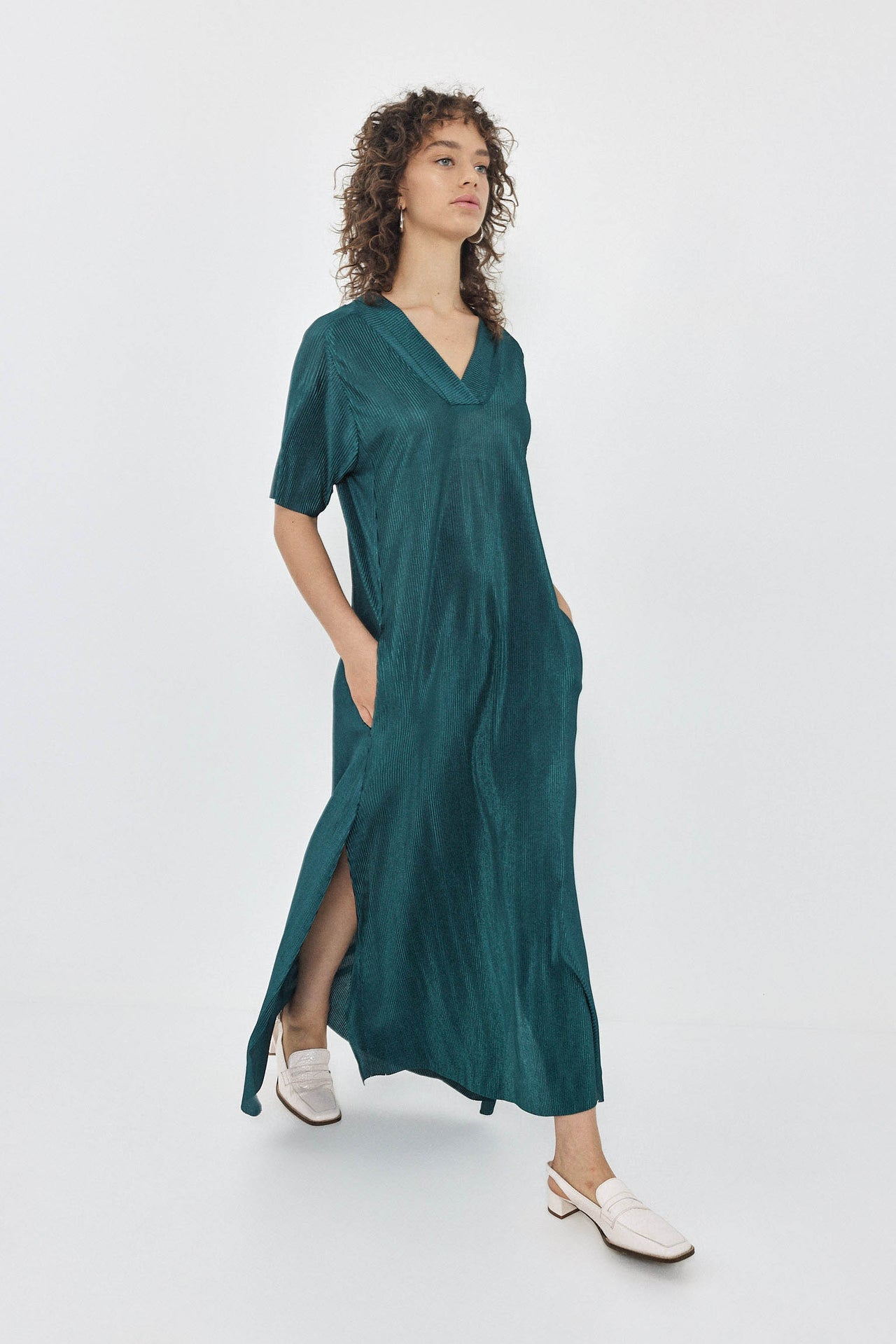 FLARE Dress S24 (S-M) - Bottle Green