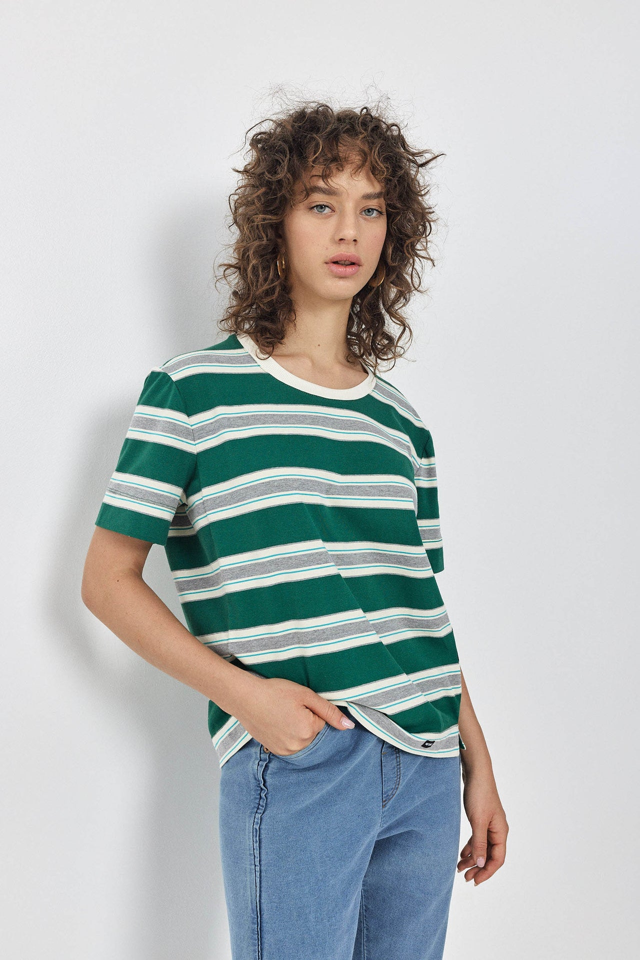 CHER T-Shirt S24 (0-1) - Green / Cream