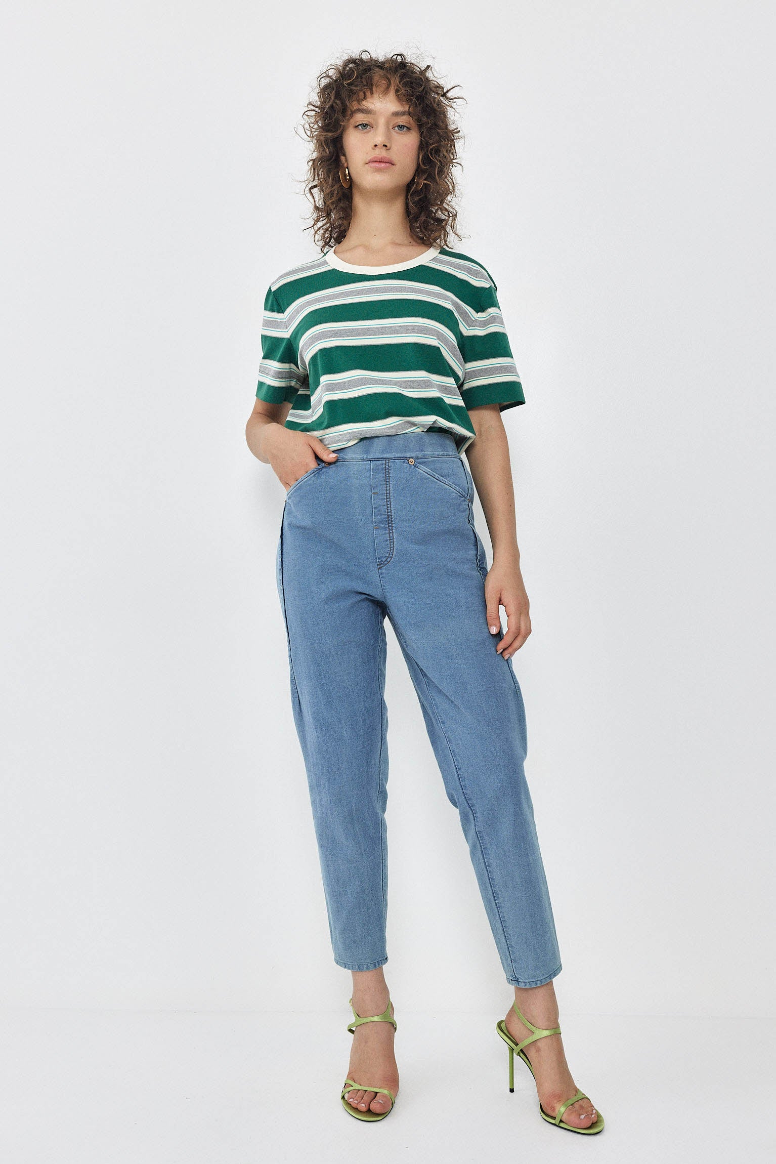 CHER T-Shirt S24 - Green / Cream