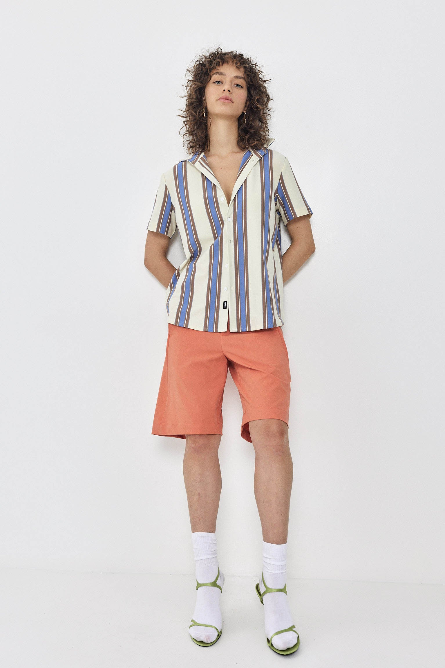 SHORT KAI Shirt S24 - Cream / Coffee