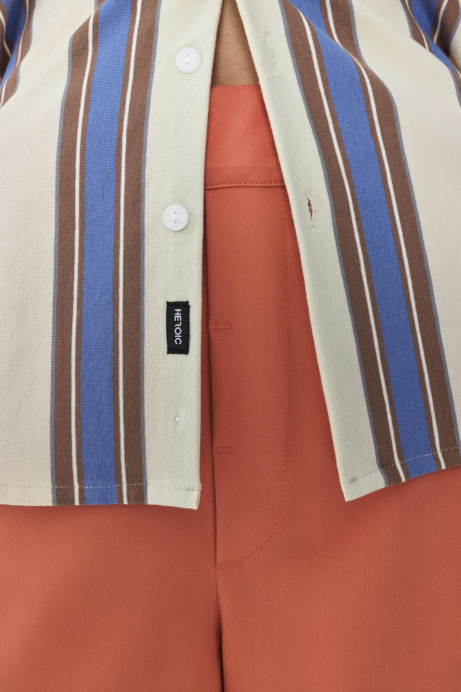 SHORT KAI Shirt S24 - Cream / Coffee