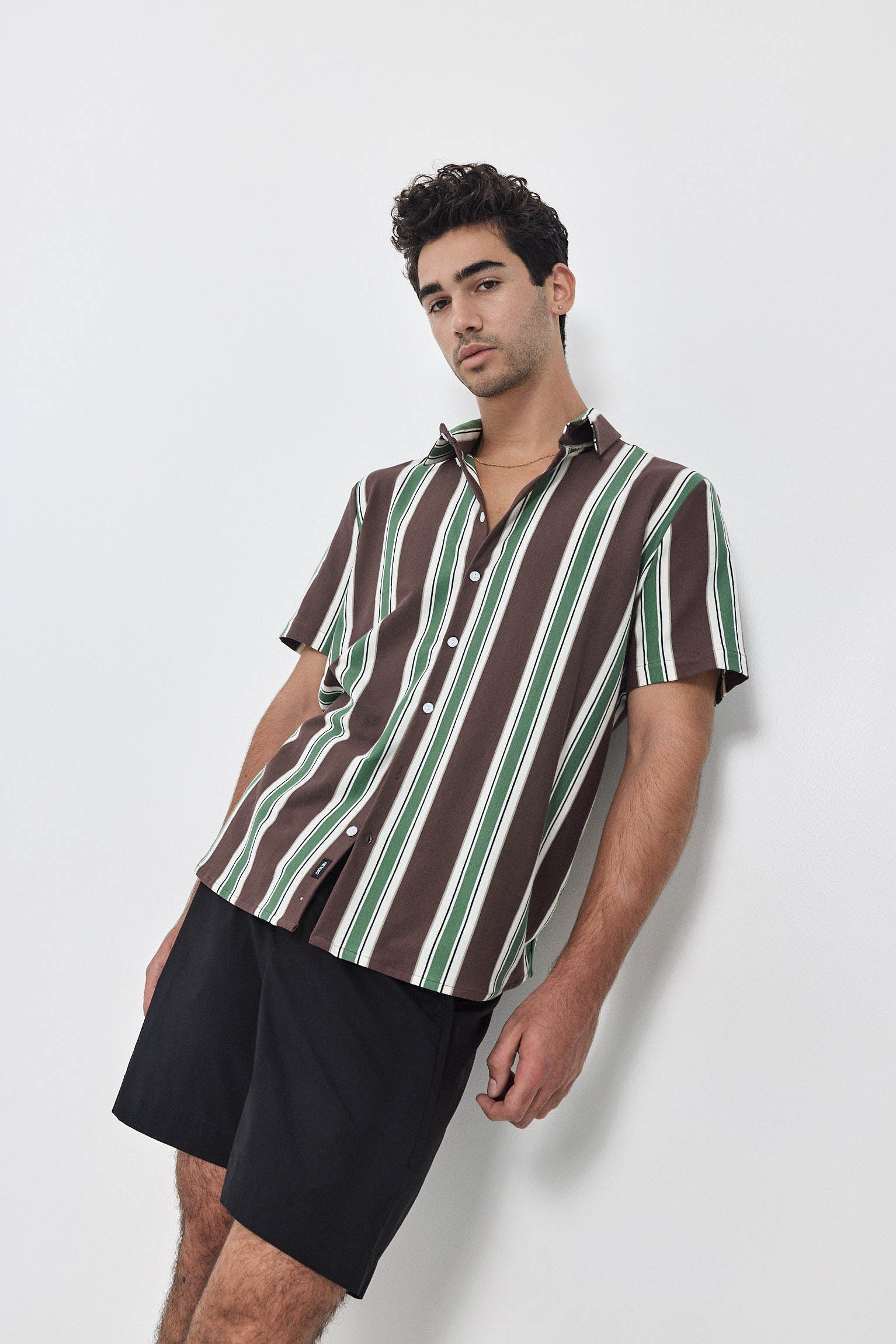 SHORT KAI Shirt S24 (XS-XL) - Brown / Light Green