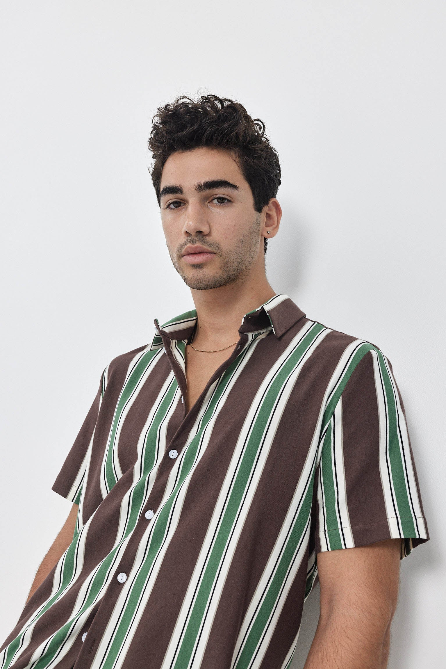 SHORT KAI Shirt S24 (XS-XL) - Brown / Light Green
