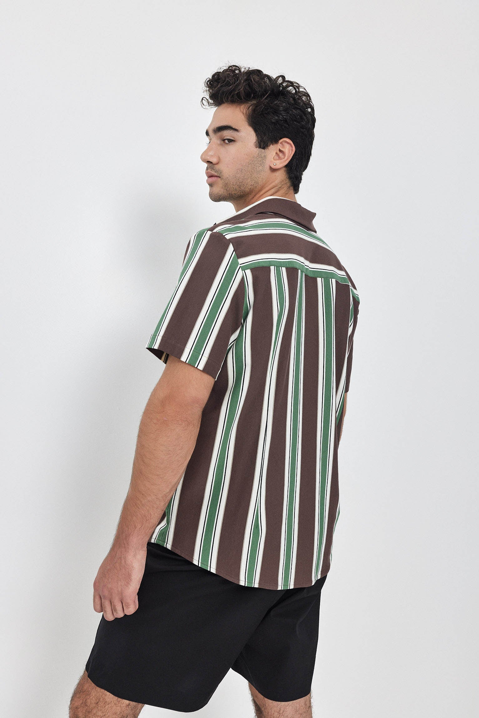 SHORT KAI Shirt S24 (XS-XL) - Brown / Light Green