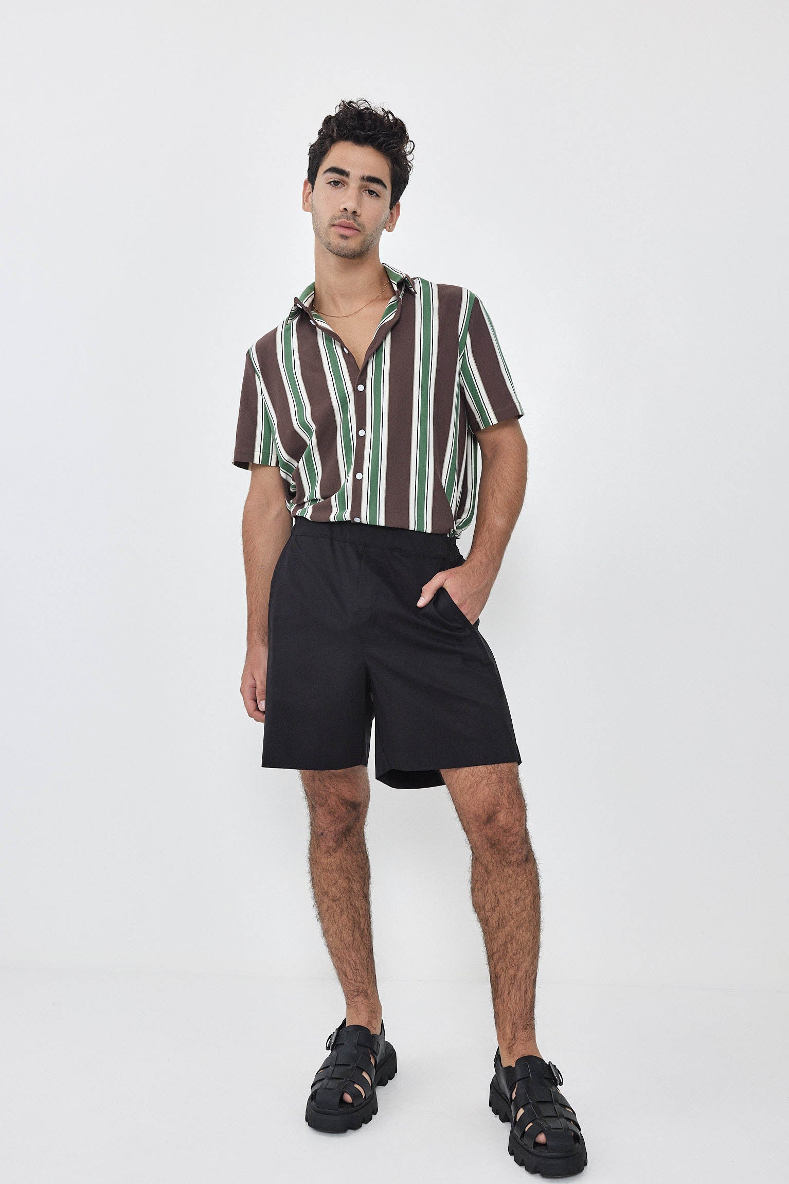 SHORT KAI Shirt S24 (XS-XL) - Brown / Light Green